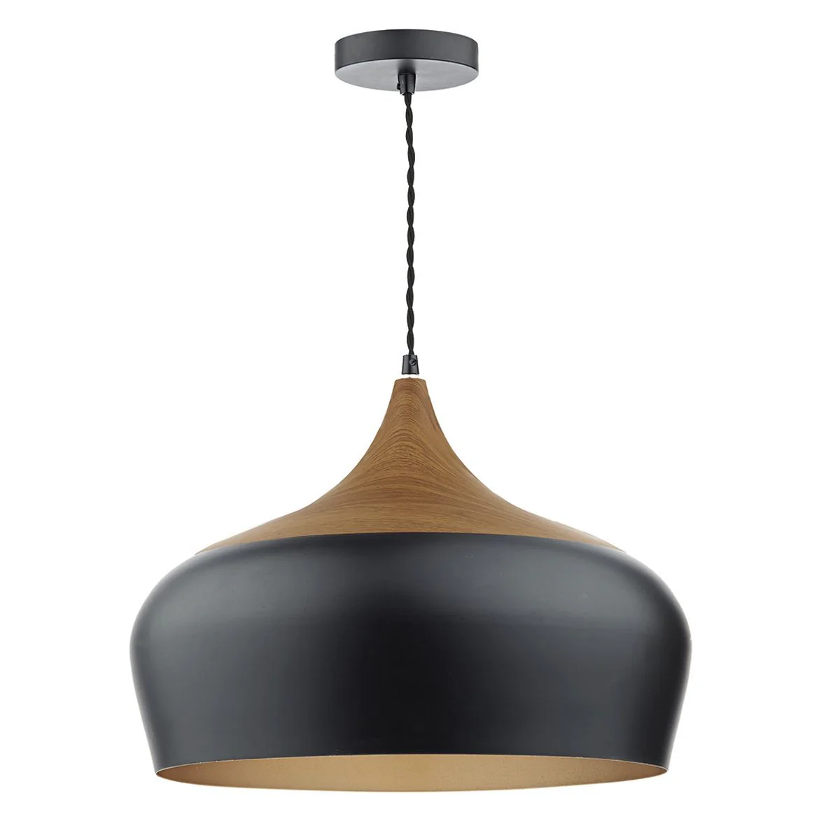 Gaucho Medium/Large 1Lt Pendant, Black/White/Grey Finish - Image 3