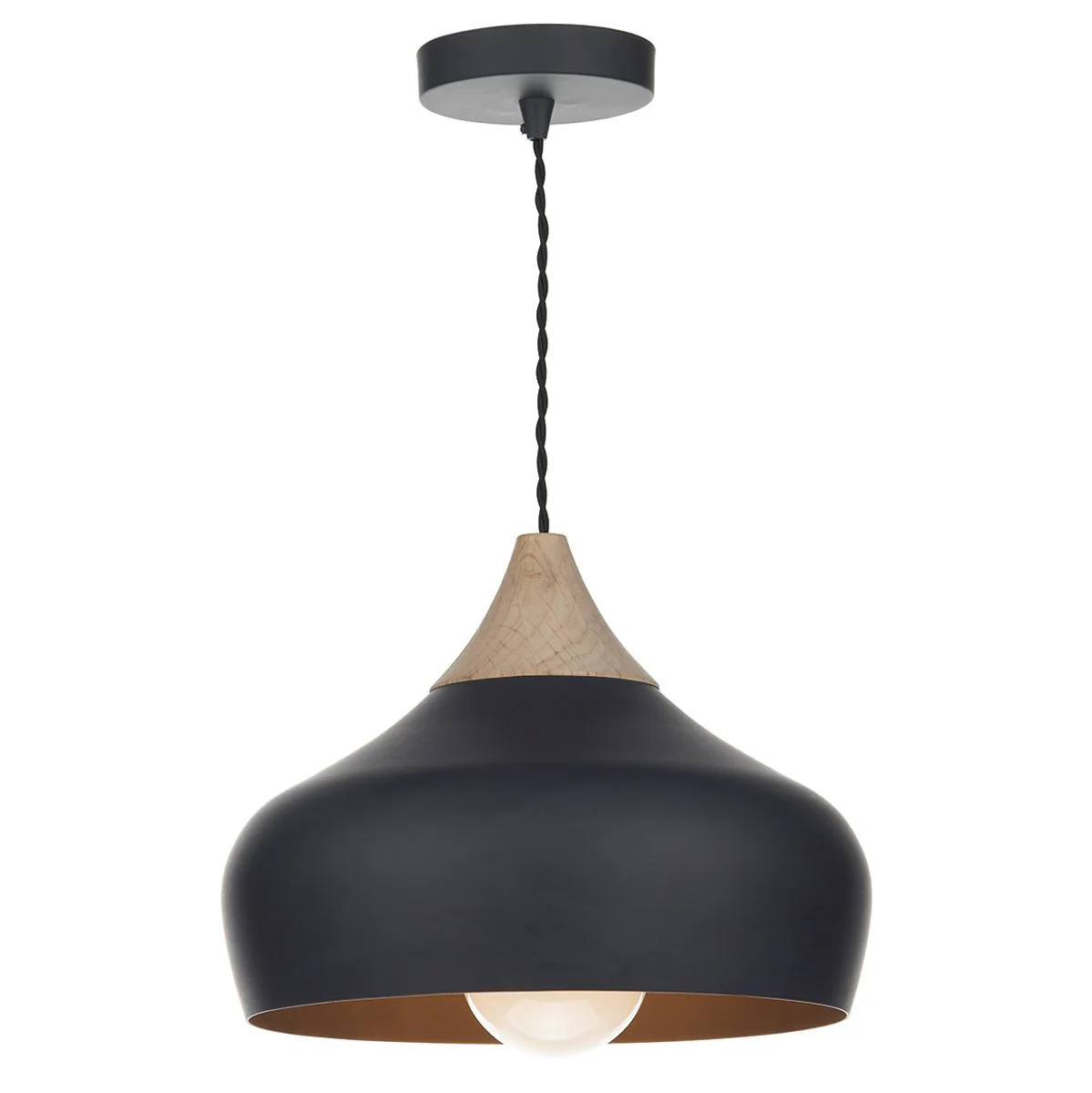 Gaucho Medium/Large 1Lt Pendant, Black/White/Grey Finish - Image 6