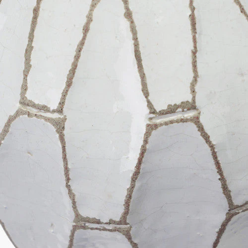 Gaudi Stoneware Geometric Vase - White Finish - Image 6