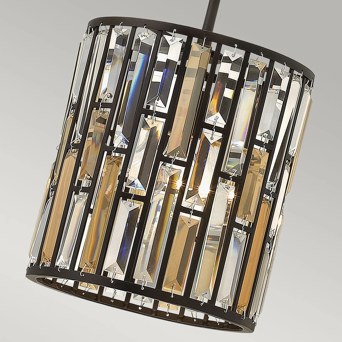 Gemma 1 Light Crystal Ceiling Light – Vintage Bronze Finish - Image 2