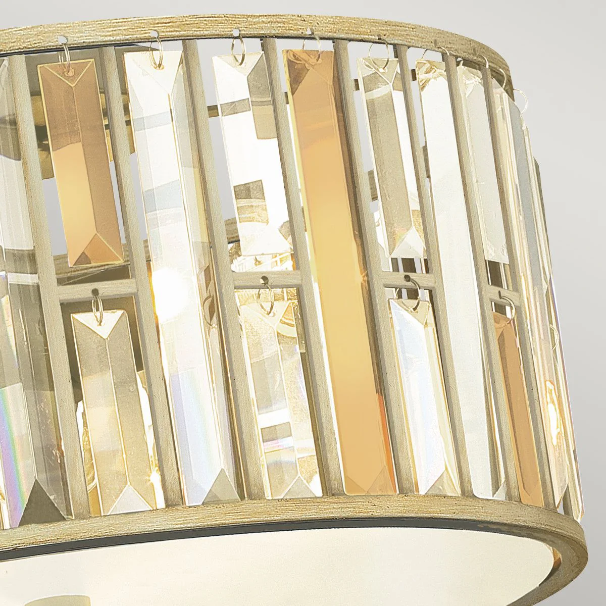 Gemma 3 Light Flush Ceiling Light – Silver Leaf/Vintage Bronze Finish - Image 2