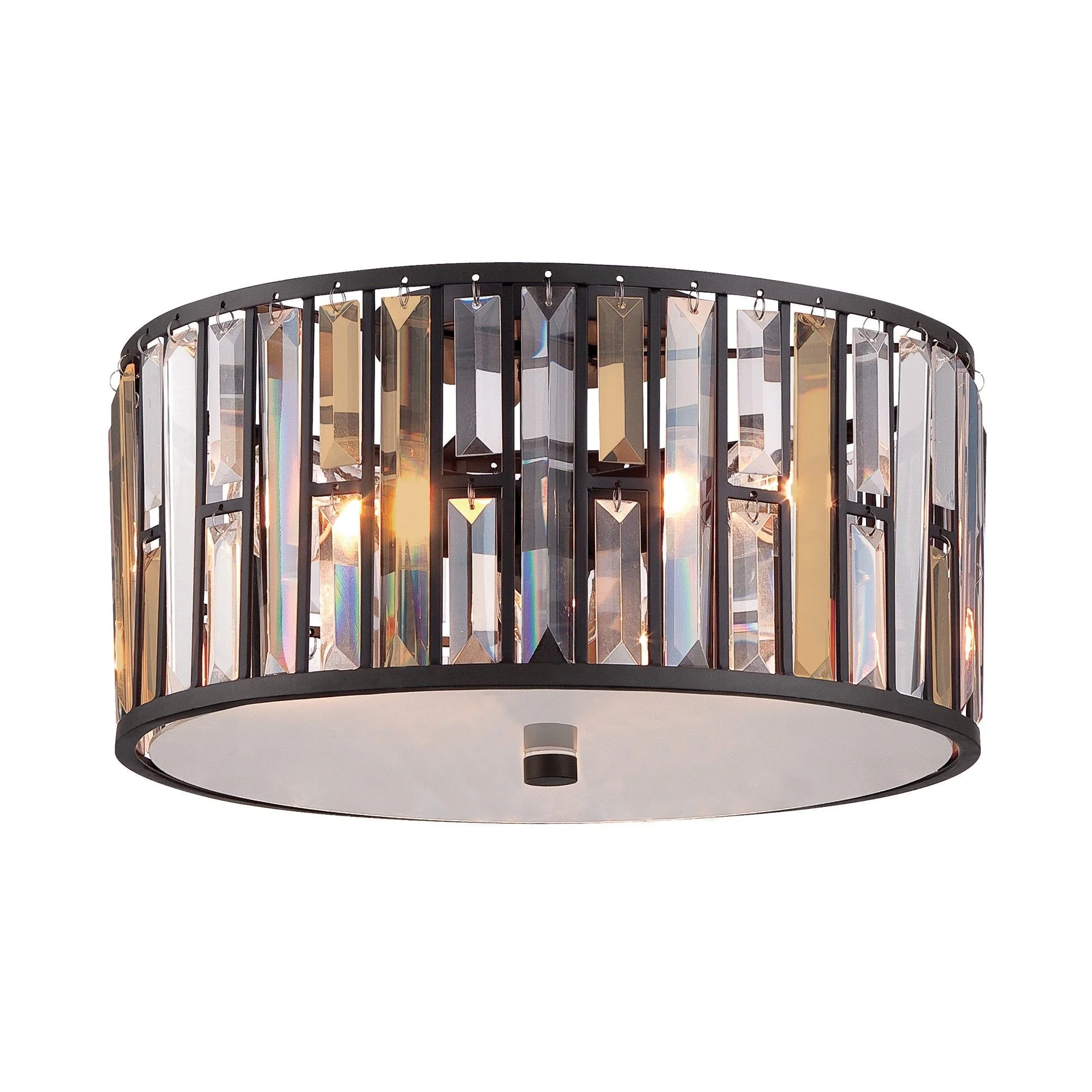 Gemma 3 Light Flush Ceiling Light – Silver Leaf/Vintage Bronze Finish - Image 3
