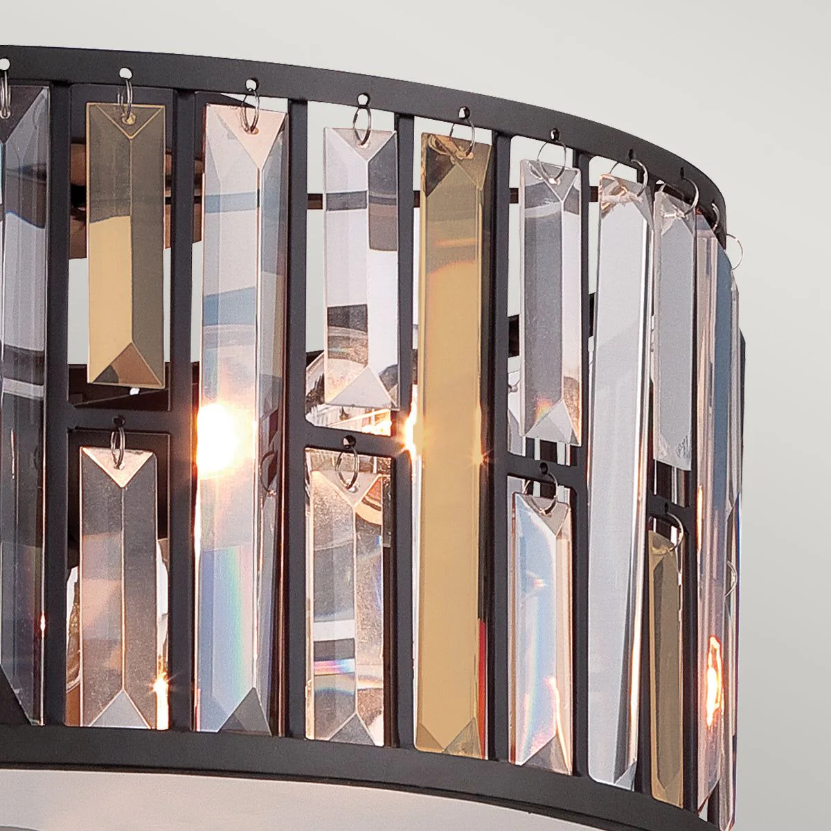 Gemma 3 Light Flush Ceiling Light – Silver Leaf/Vintage Bronze Finish - Image 4