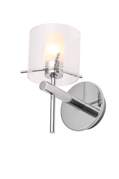 Gene Cylinder Bathroom Wall Light IP44 - Satin Brass Finish - Image 2