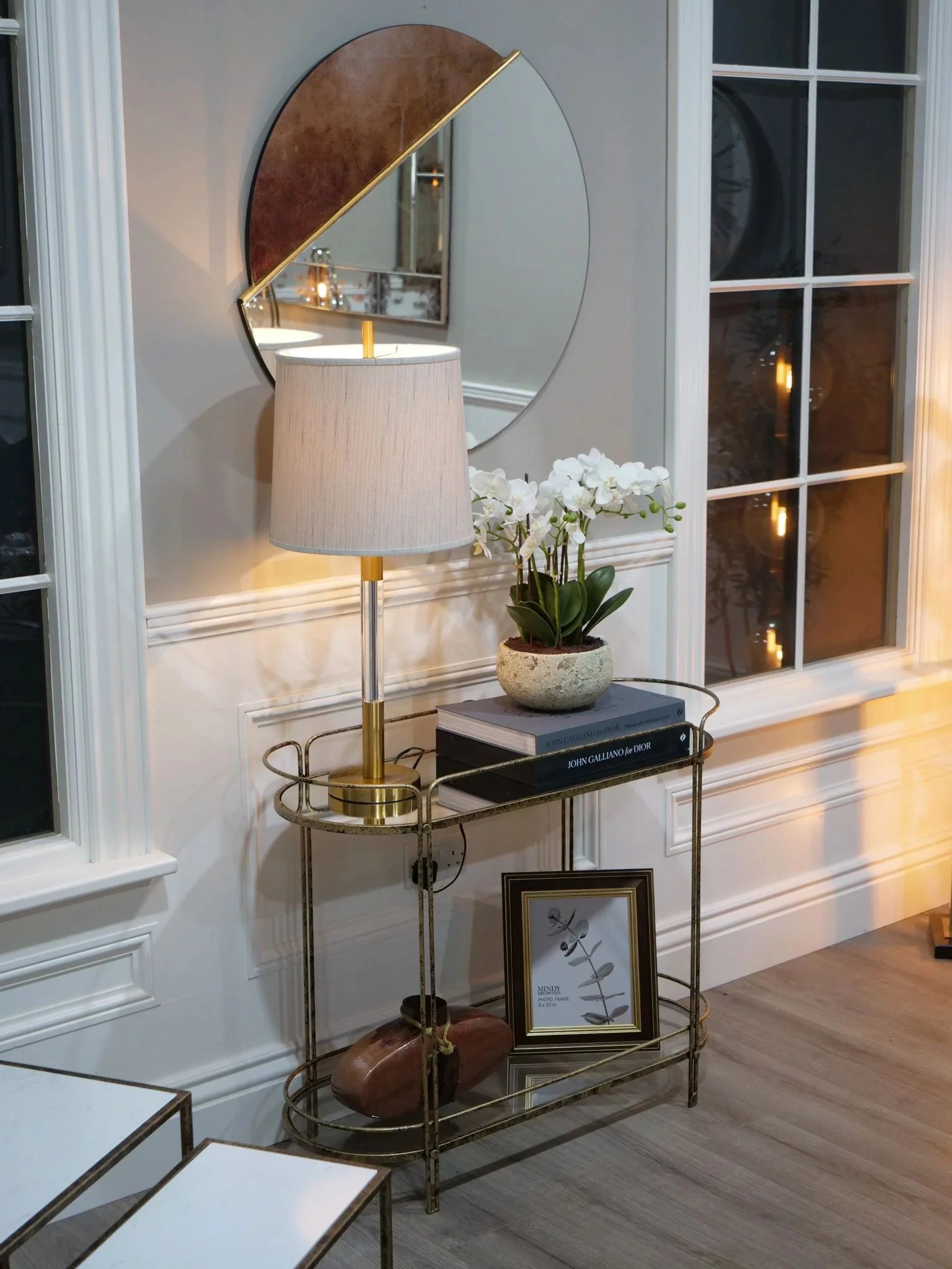 Genevieve Round Mirror - Gold Finish - Image 3