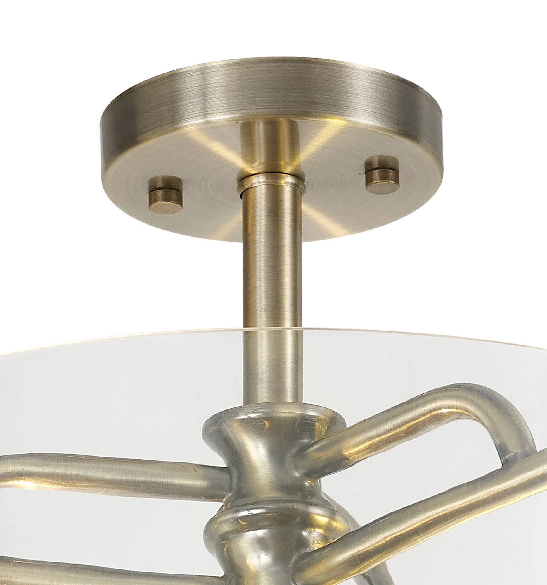 Genoa Semi Flush Ceiling Light, 2 Light - In Various Finishes & Clear Glass - Image 10
