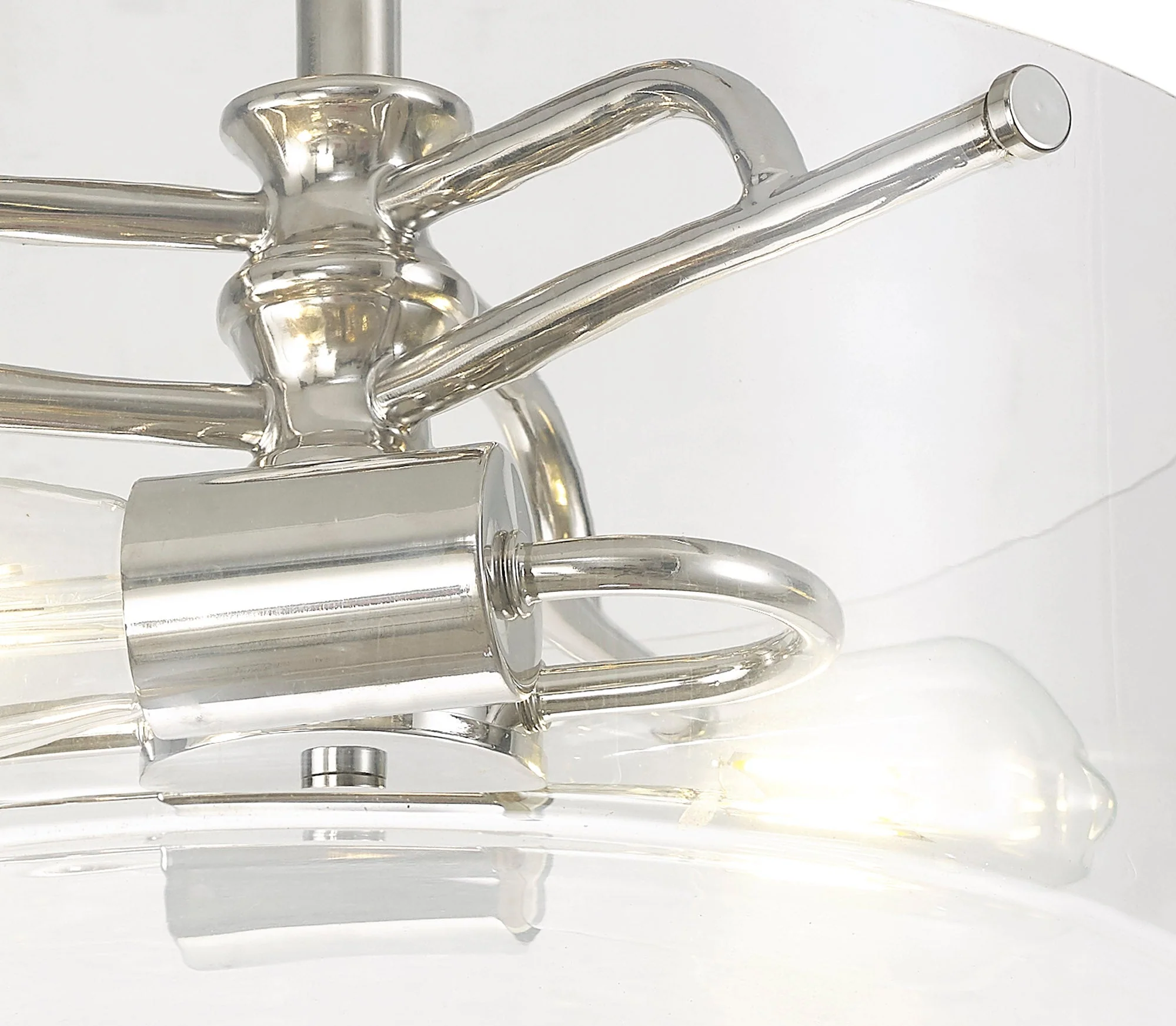 Genoa Semi Flush Ceiling Light, 2 Light - In Various Finishes & Clear Glass - Image 14