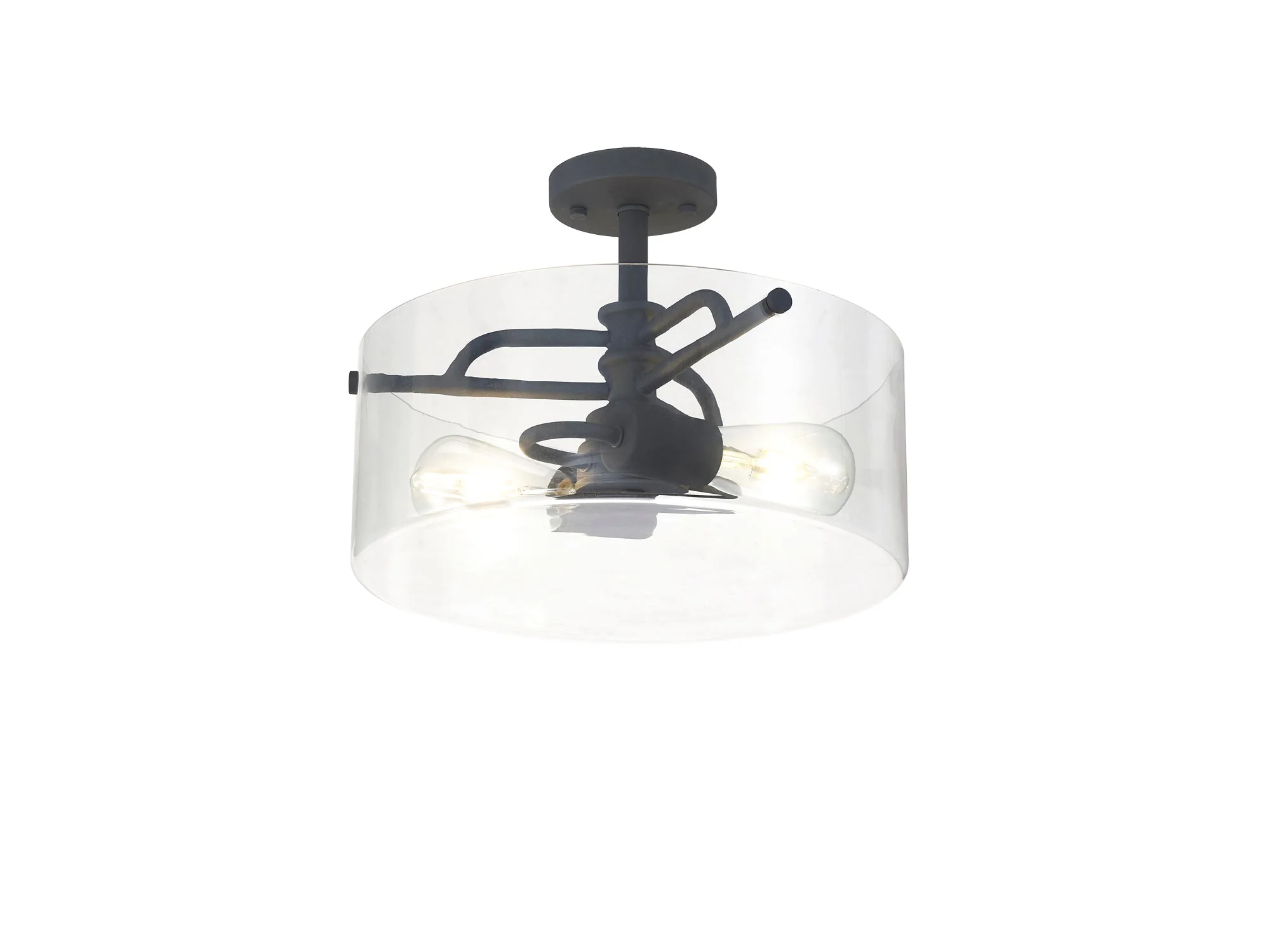 Genoa Semi Flush Ceiling Light, 2 Light - In Various Finishes & Clear Glass - Image 21