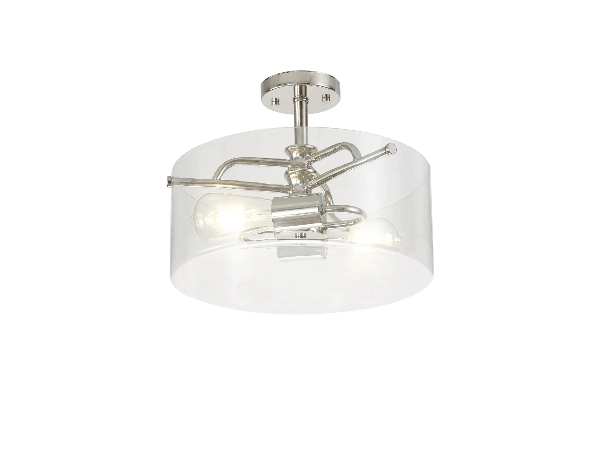 Genoa Semi Flush Ceiling Light, 2 Light - In Various Finishes & Clear Glass - Image 23