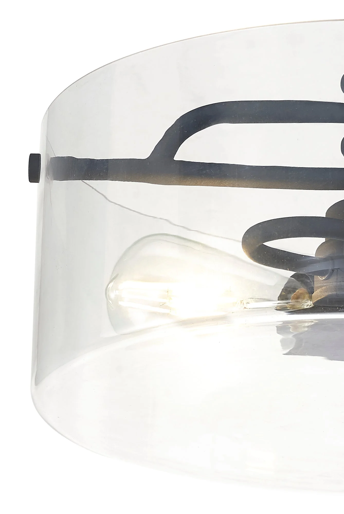 Genoa Semi Flush Ceiling Light, 2 Light - In Various Finishes & Clear Glass - Image 3