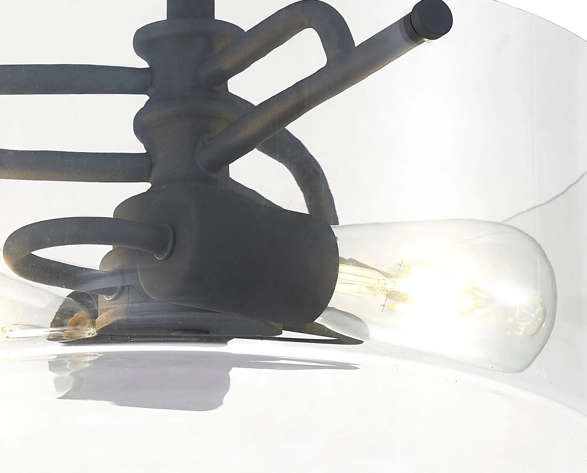 Genoa Semi Flush Ceiling Light, 2 Light - In Various Finishes & Clear Glass - Image 4