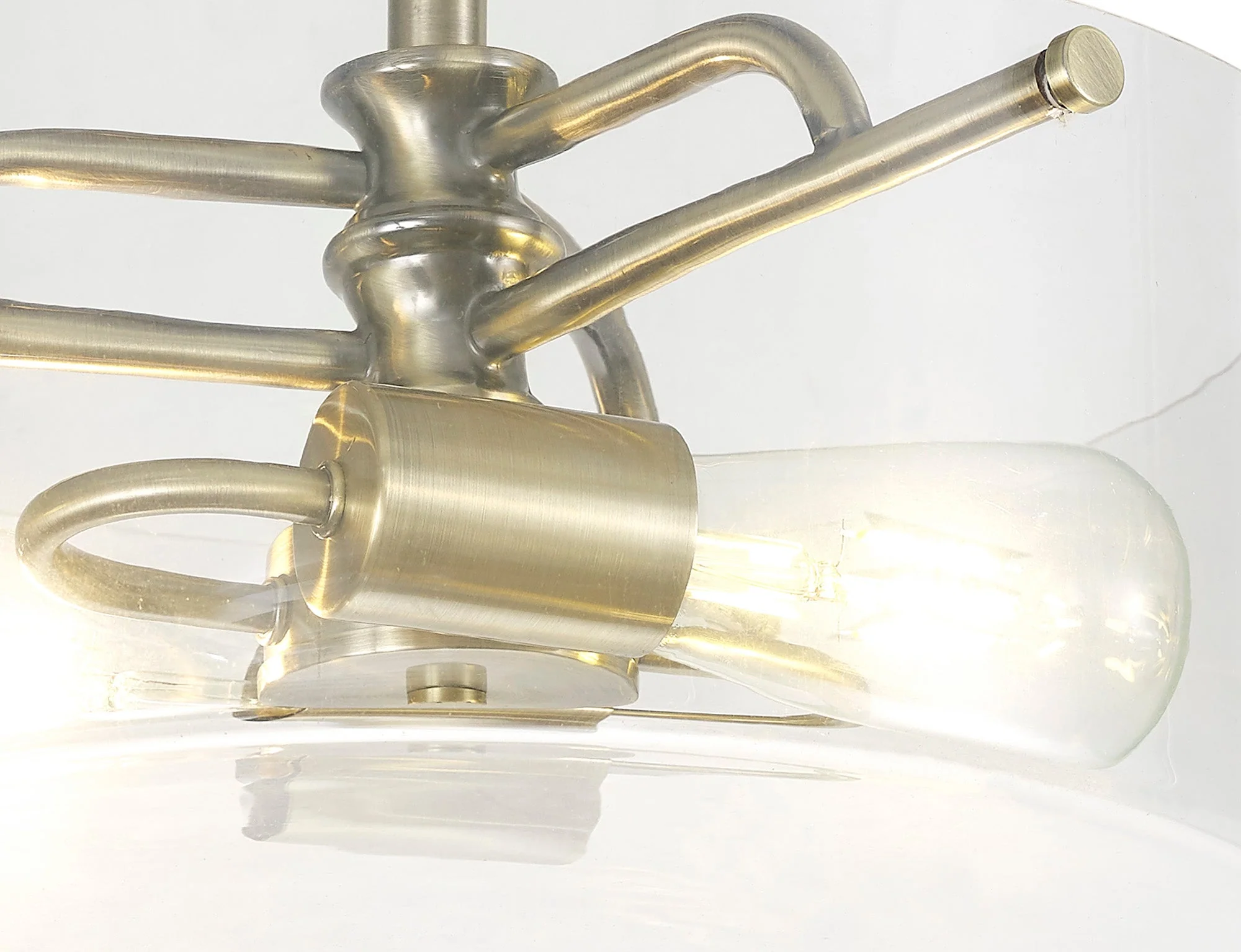 Genoa Semi Flush Ceiling Light, 2 Light - In Various Finishes & Clear Glass - Image 9
