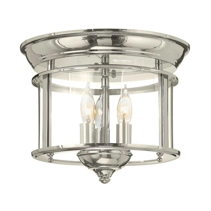 Gentry 3 Light Flush- Polished Brass/ Nickel/ Silver - Image 2