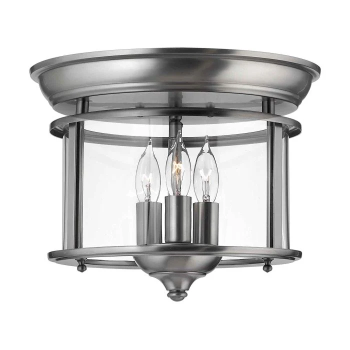 Gentry 3 Light Flush- Polished Brass/ Nickel/ Silver - Image 3