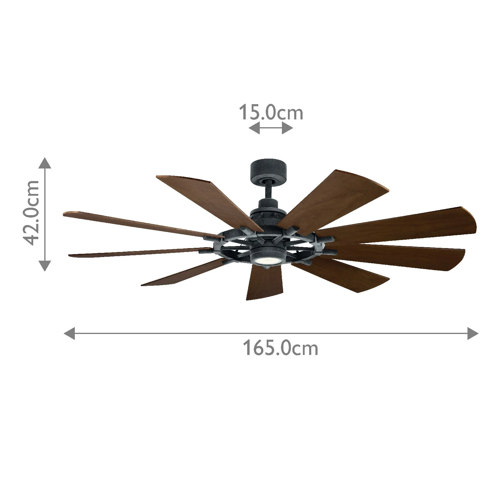 Gentry IP20 Fan - Weathered Zinc - Small and Large - Image 16