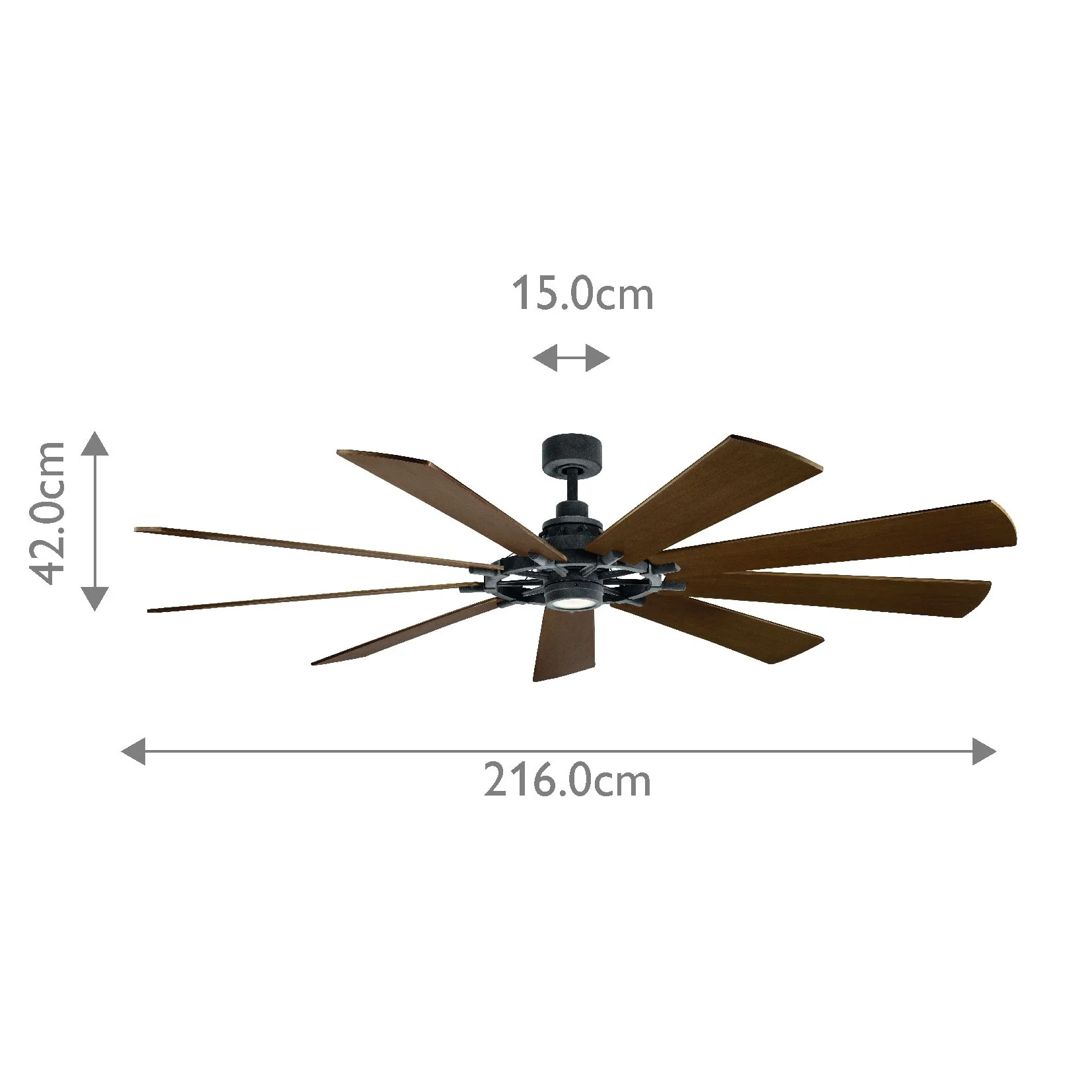 Gentry IP20 Fan - Weathered Zinc - Small and Large - Image 17