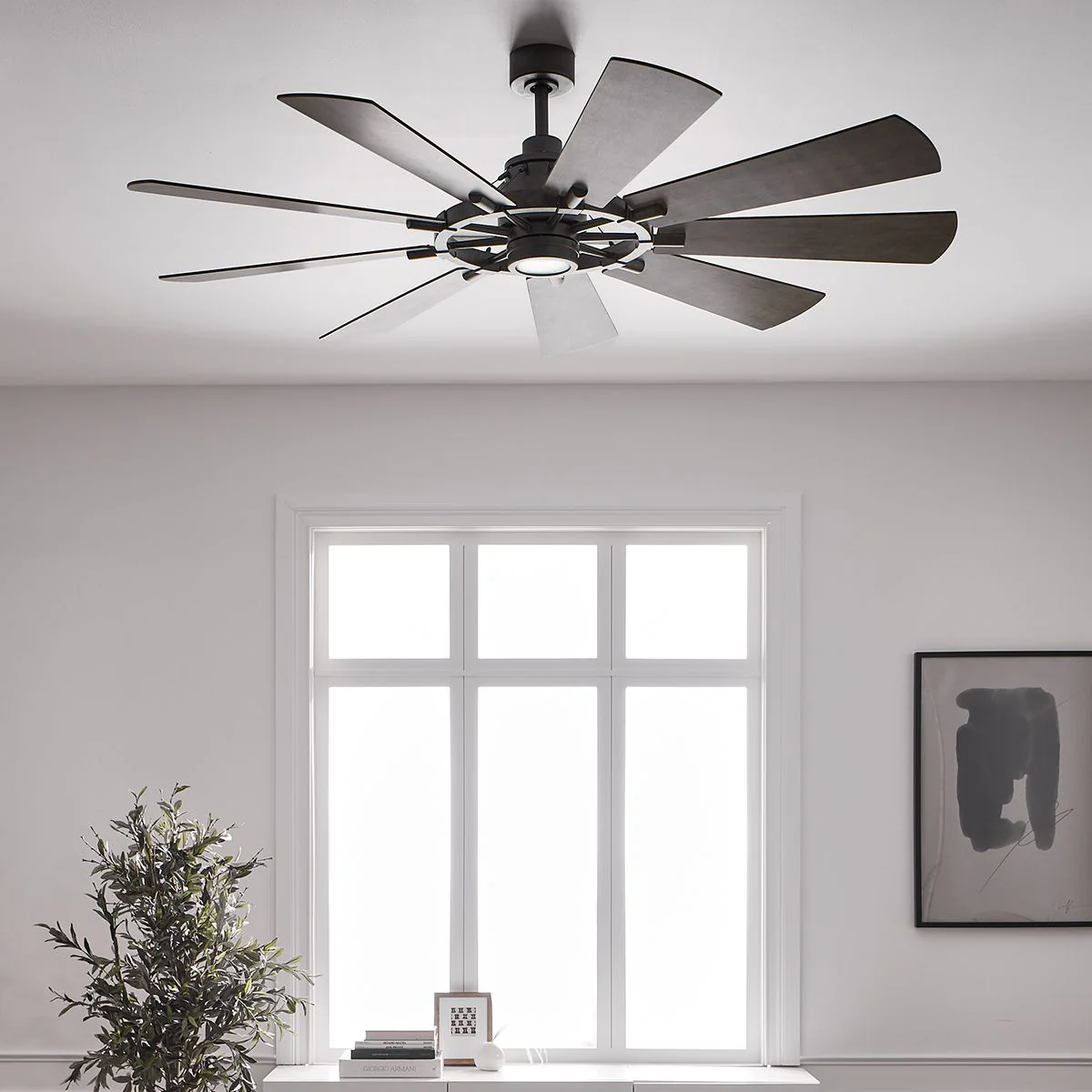 Gentry IP20 Fan - Weathered Zinc - Small and Large - Image 4
