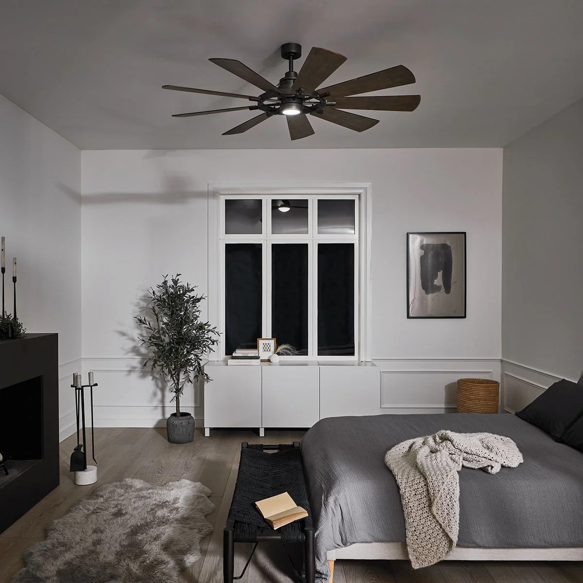 Gentry IP20 Fan - Weathered Zinc - Small and Large - Image 9