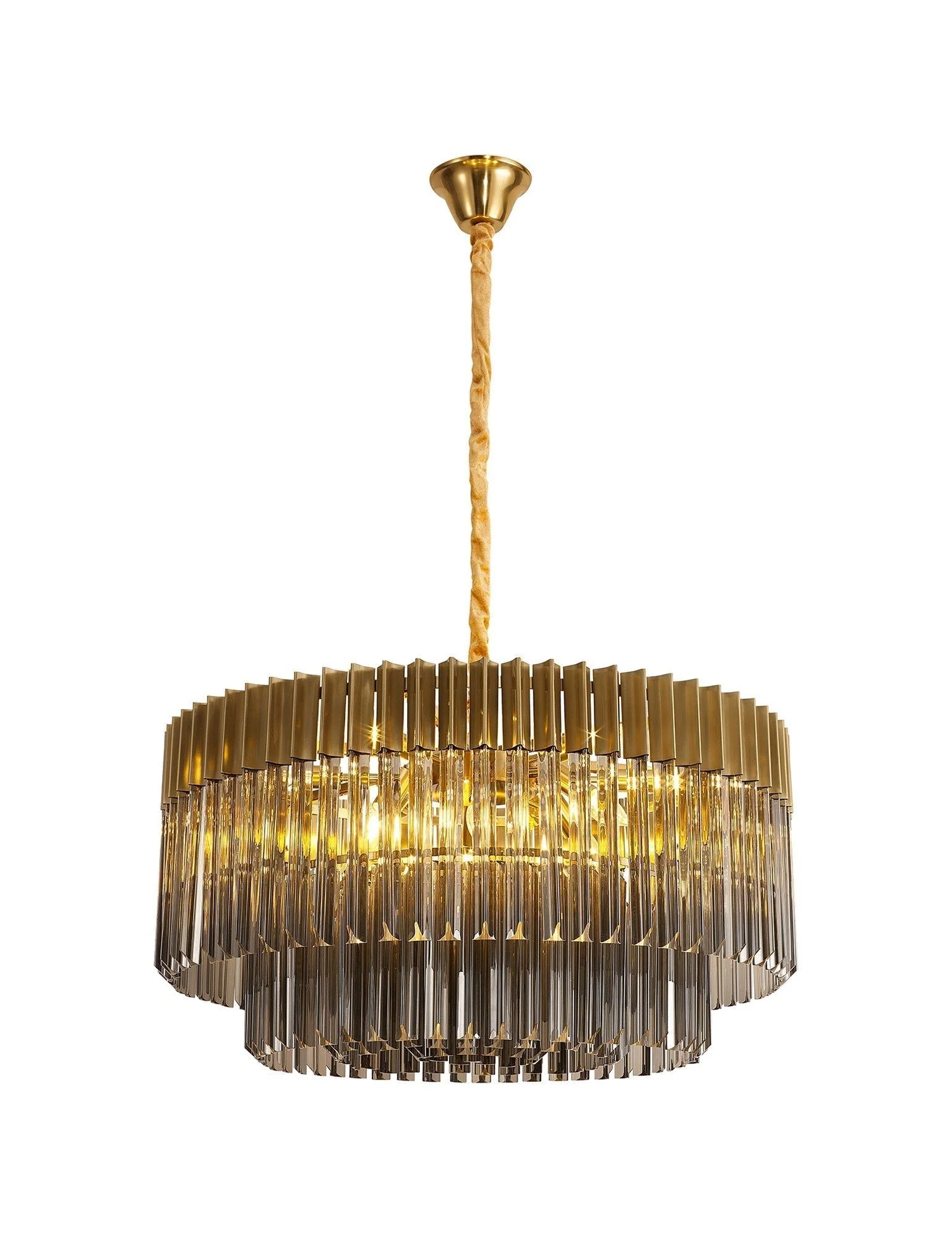 Georgia 12lt Round Pendant - Matt Black/Brass/Polished Nickel - Image 2