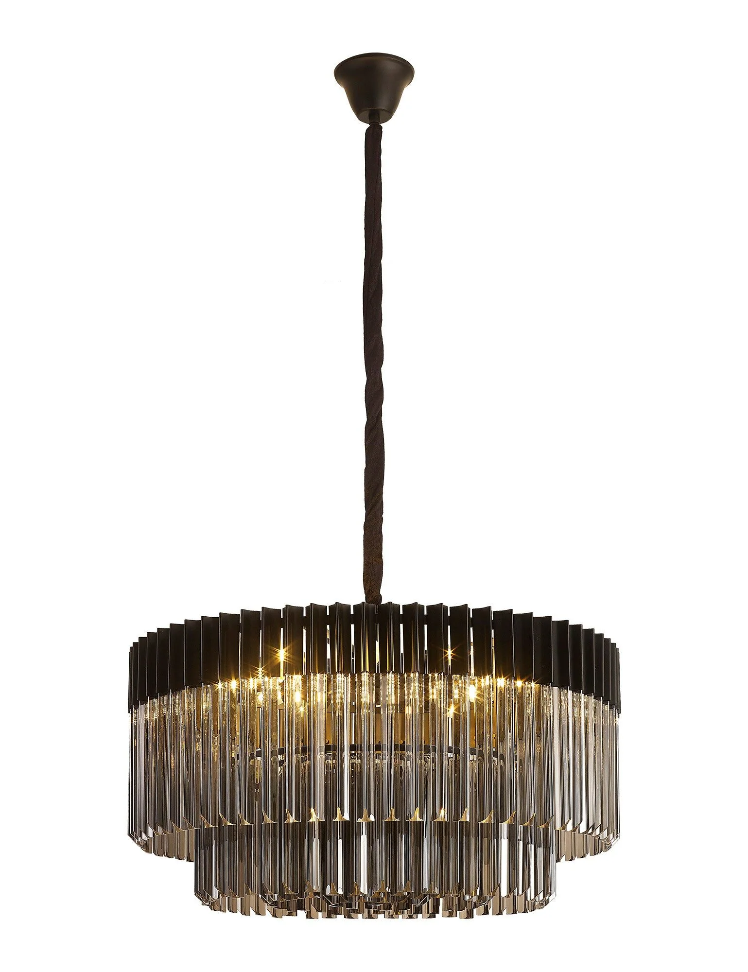 Georgia 12lt Round Pendant - Matt Black/Brass/Polished Nickel - Image 5
