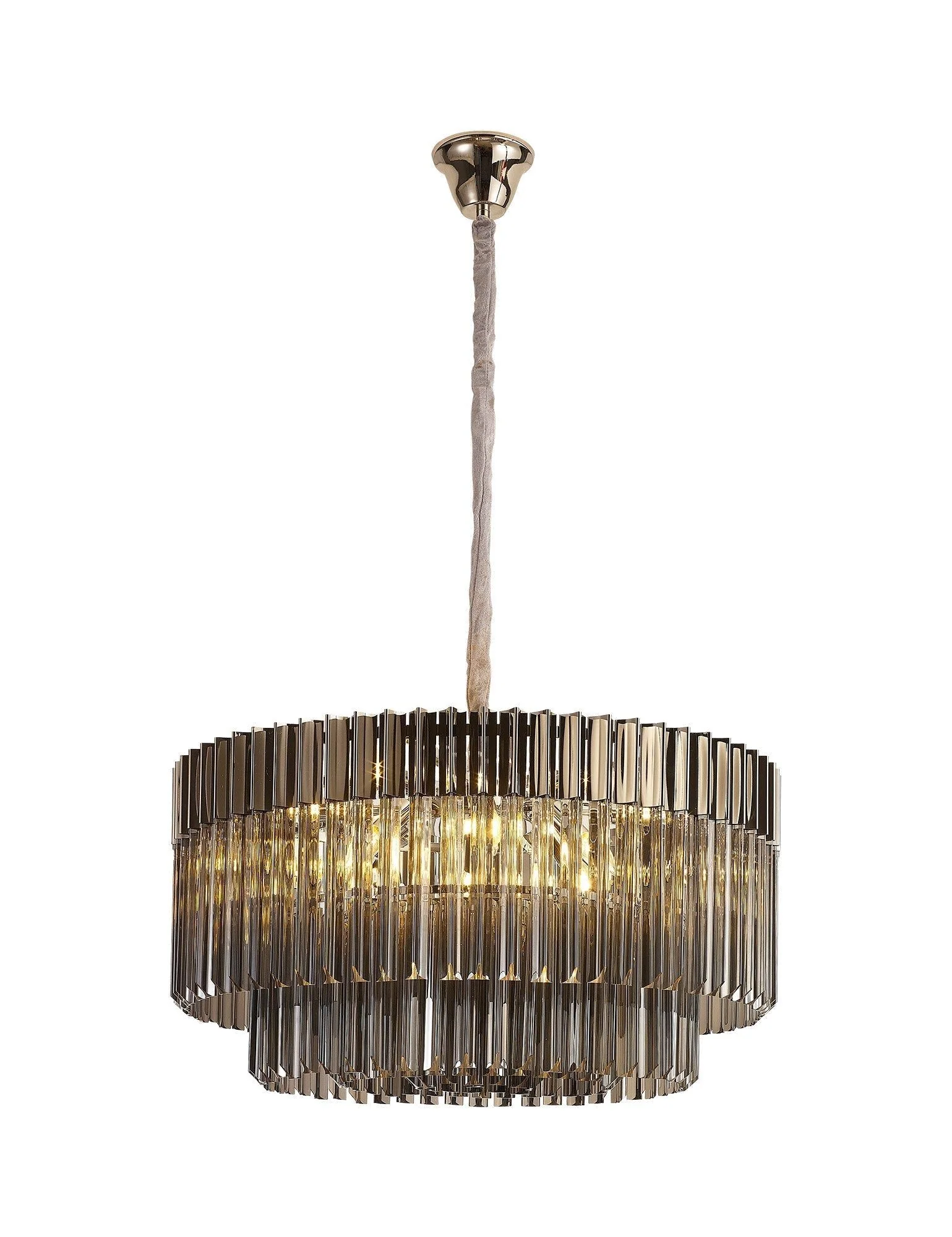 Georgia 12lt Round Pendant - Matt Black/Brass/Polished Nickel - Image 6