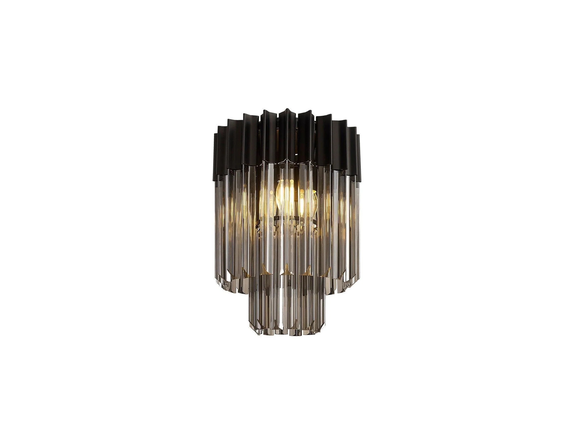 Georgia 3/5lt Round Crystal Flush Ceiling Light, Matt Black/Brass/Polished Nickel - Image 10