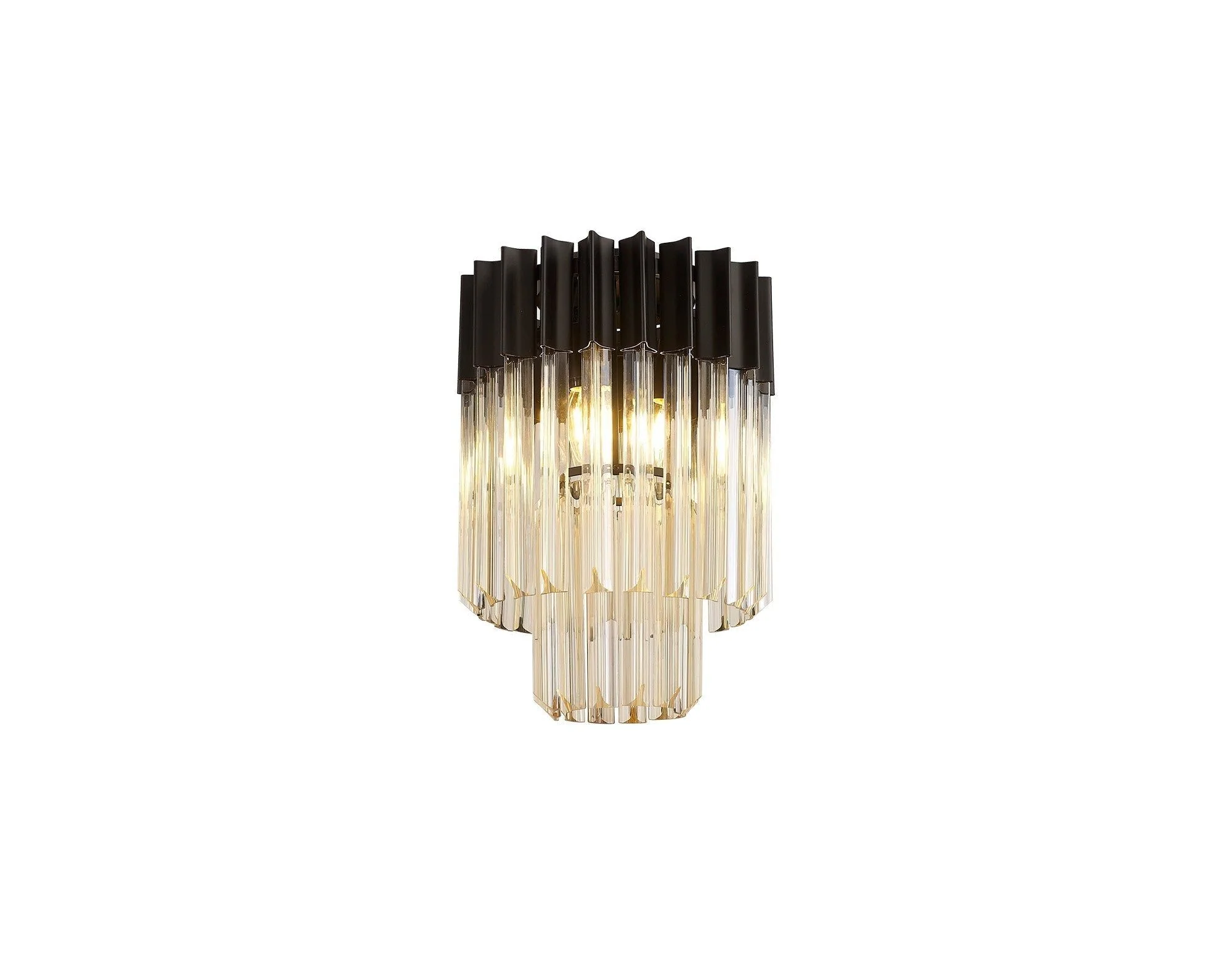 Georgia 3/5lt Round Crystal Flush Ceiling Light, Matt Black/Brass/Polished Nickel - Image 11
