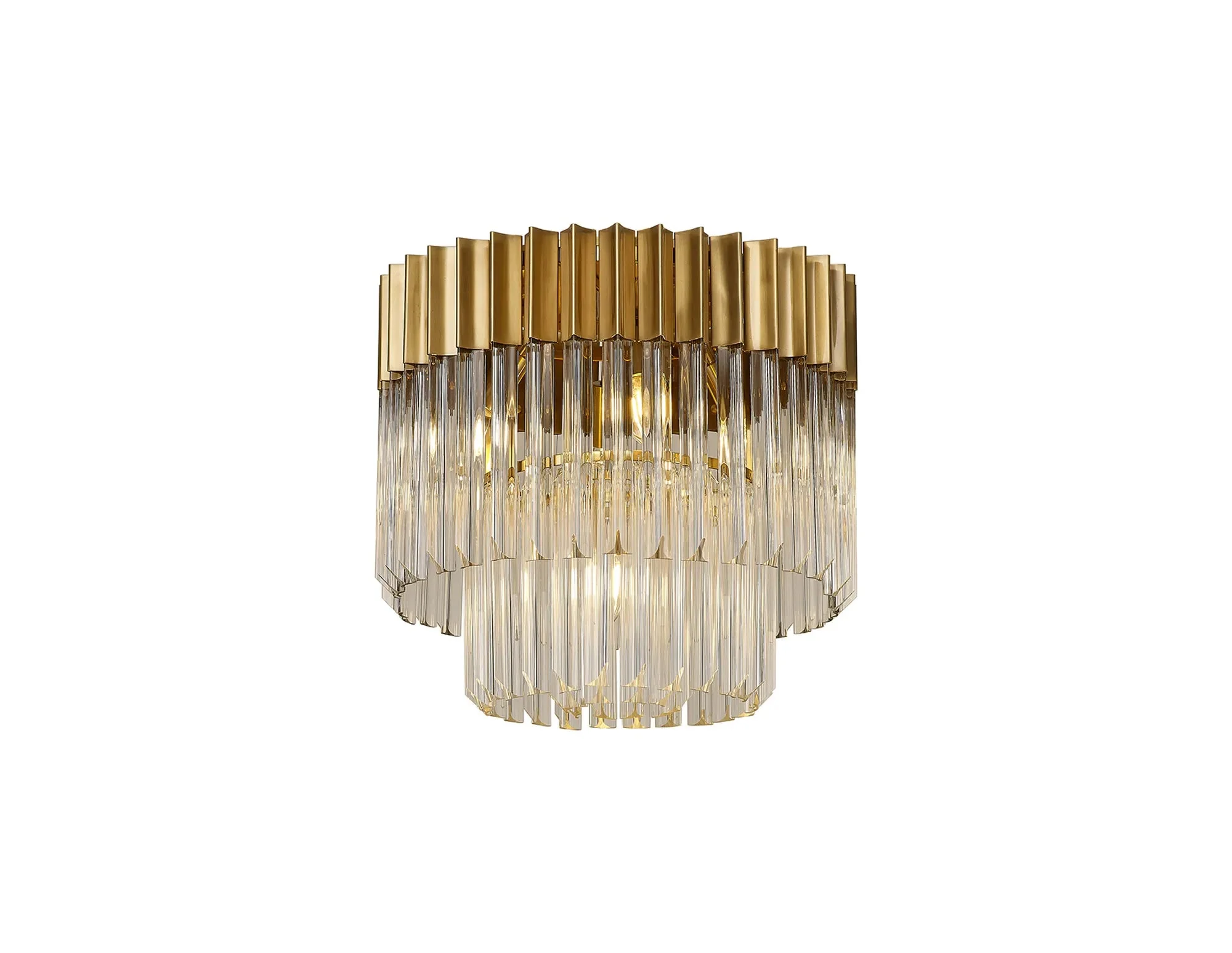 Georgia 3/5lt Round Crystal Flush Ceiling Light, Matt Black/Brass/Polished Nickel - Image 12