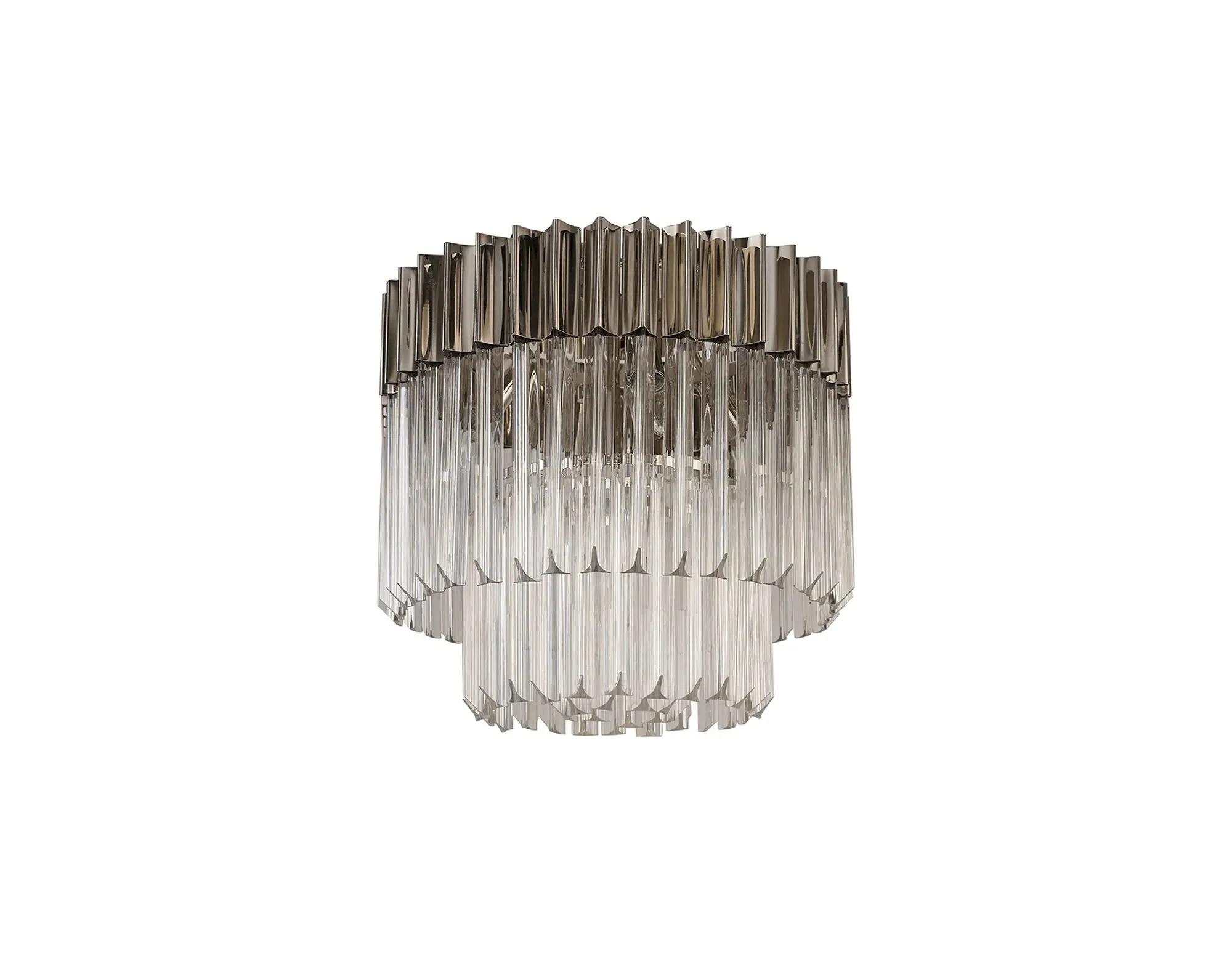 Georgia 3/5lt Round Crystal Flush Ceiling Light, Matt Black/Brass/Polished Nickel - Image 15