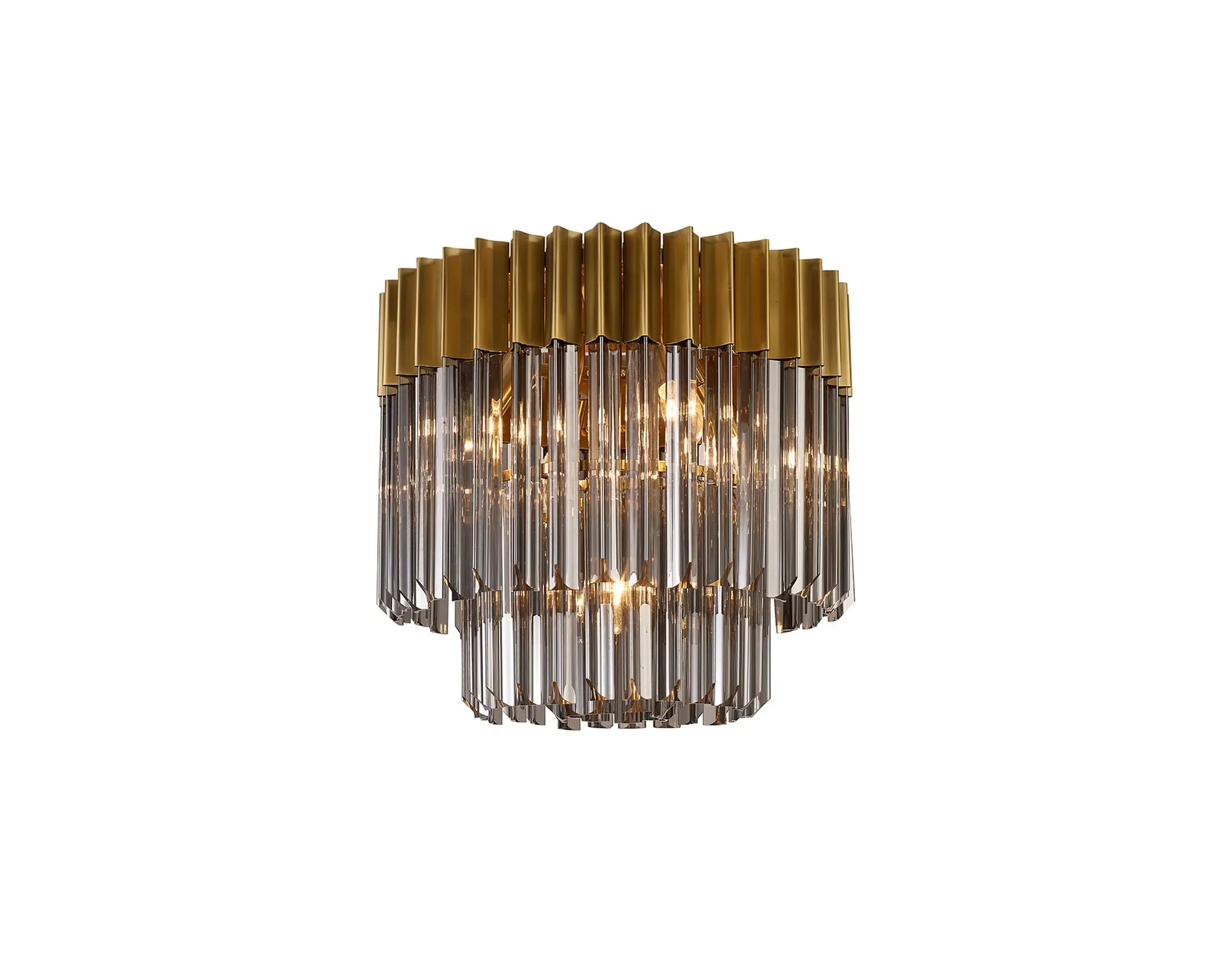 Georgia 3/5lt Round Crystal Flush Ceiling Light, Matt Black/Brass/Polished Nickel - Image 16