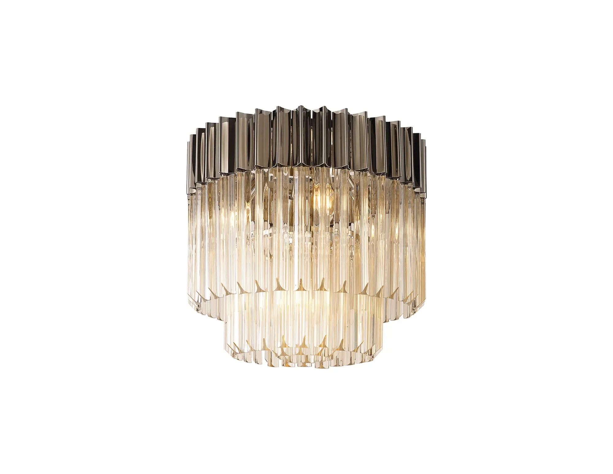 Georgia 3/5lt Round Crystal Flush Ceiling Light, Matt Black/Brass/Polished Nickel - Image 18