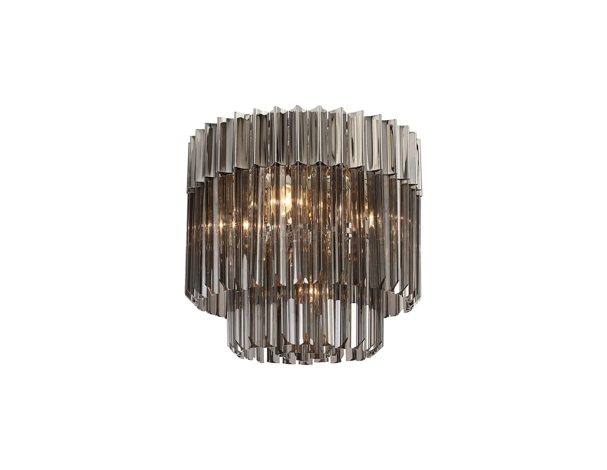 Georgia 3/5lt Round Crystal Flush Ceiling Light, Matt Black/Brass/Polished Nickel - Image 19