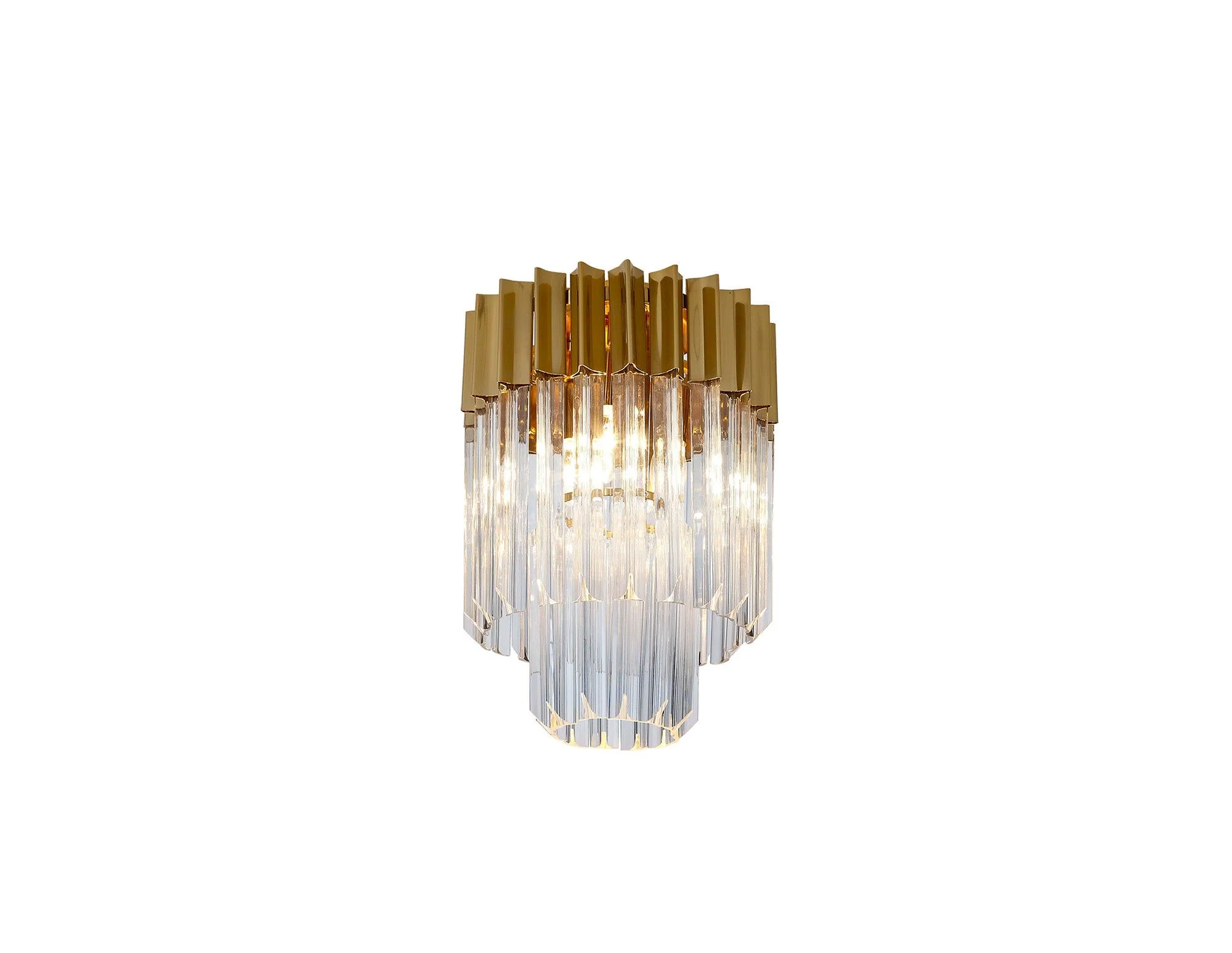 Georgia 3/5lt Round Crystal Flush Ceiling Light, Matt Black/Brass/Polished Nickel - Image 3