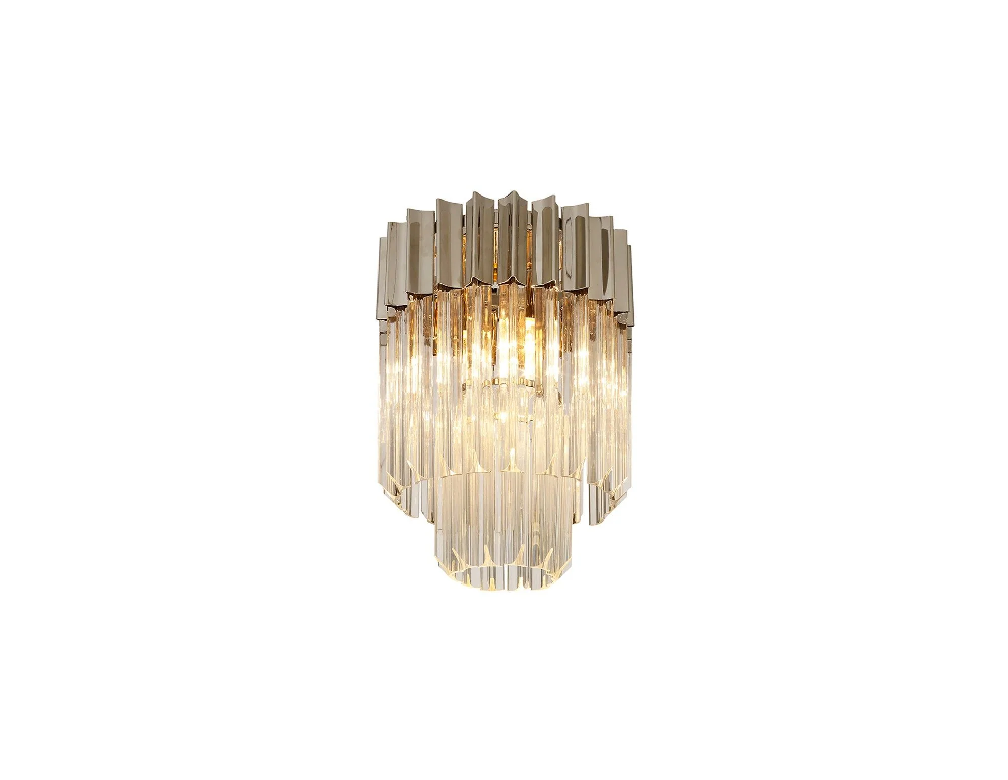 Georgia 3/5lt Round Crystal Flush Ceiling Light, Matt Black/Brass/Polished Nickel - Image 8