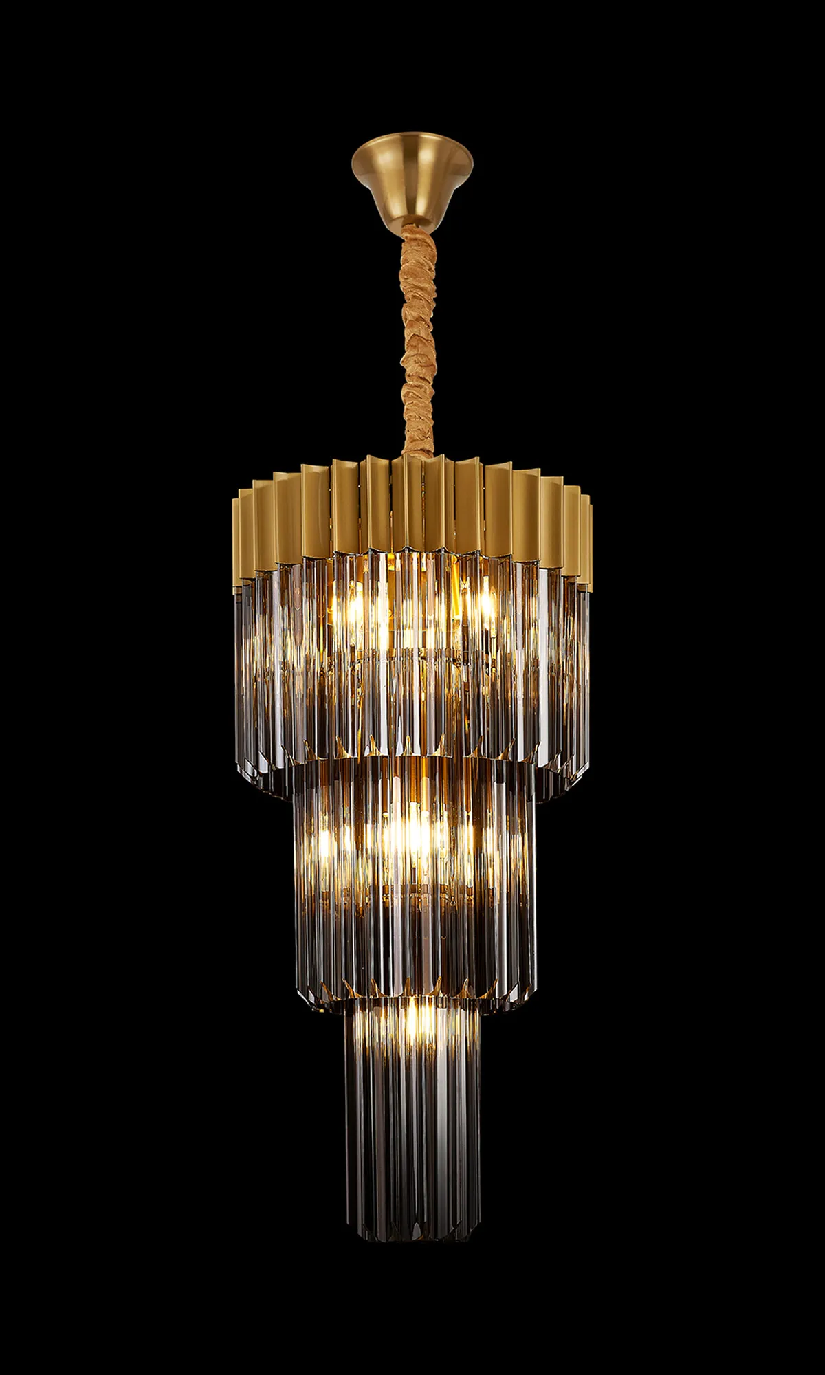 Georgia 40cm Chandelier Round 3 Tier 8 Light - Various Finishes - Image 13