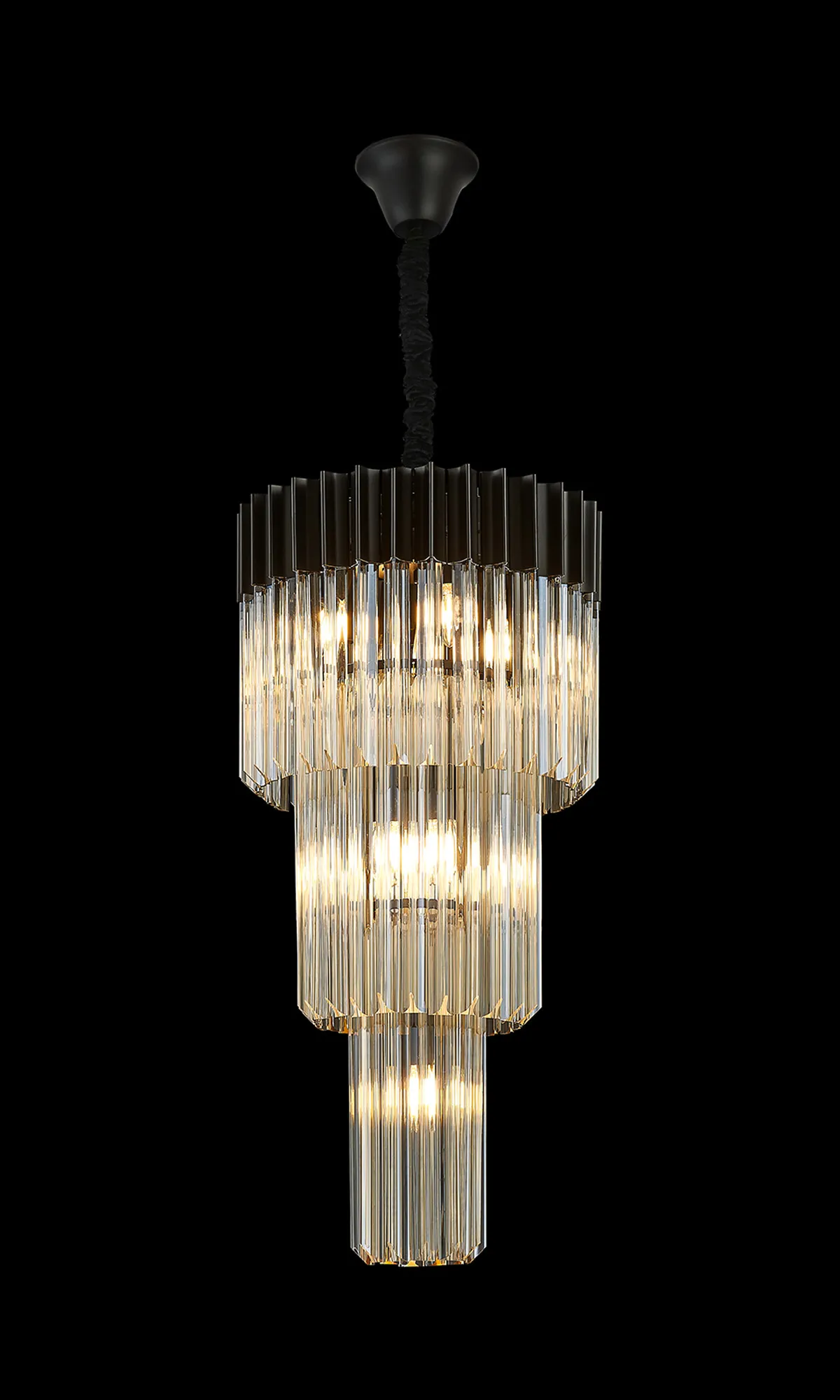 Georgia 40cm Chandelier Round 3 Tier 8 Light - Various Finishes - Image 15