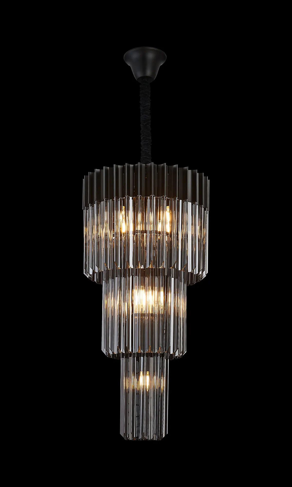 Georgia 40cm Chandelier Round 3 Tier 8 Light - Various Finishes - Image 17
