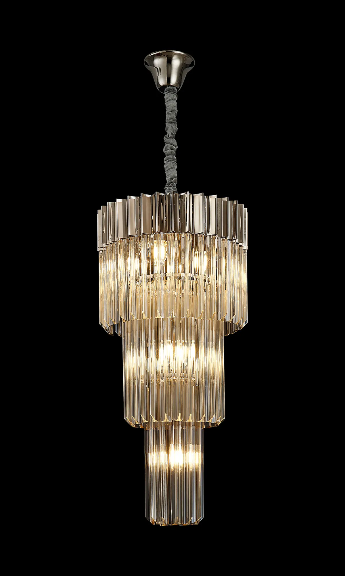 Georgia 40cm Chandelier Round 3 Tier 8 Light - Various Finishes - Image 19