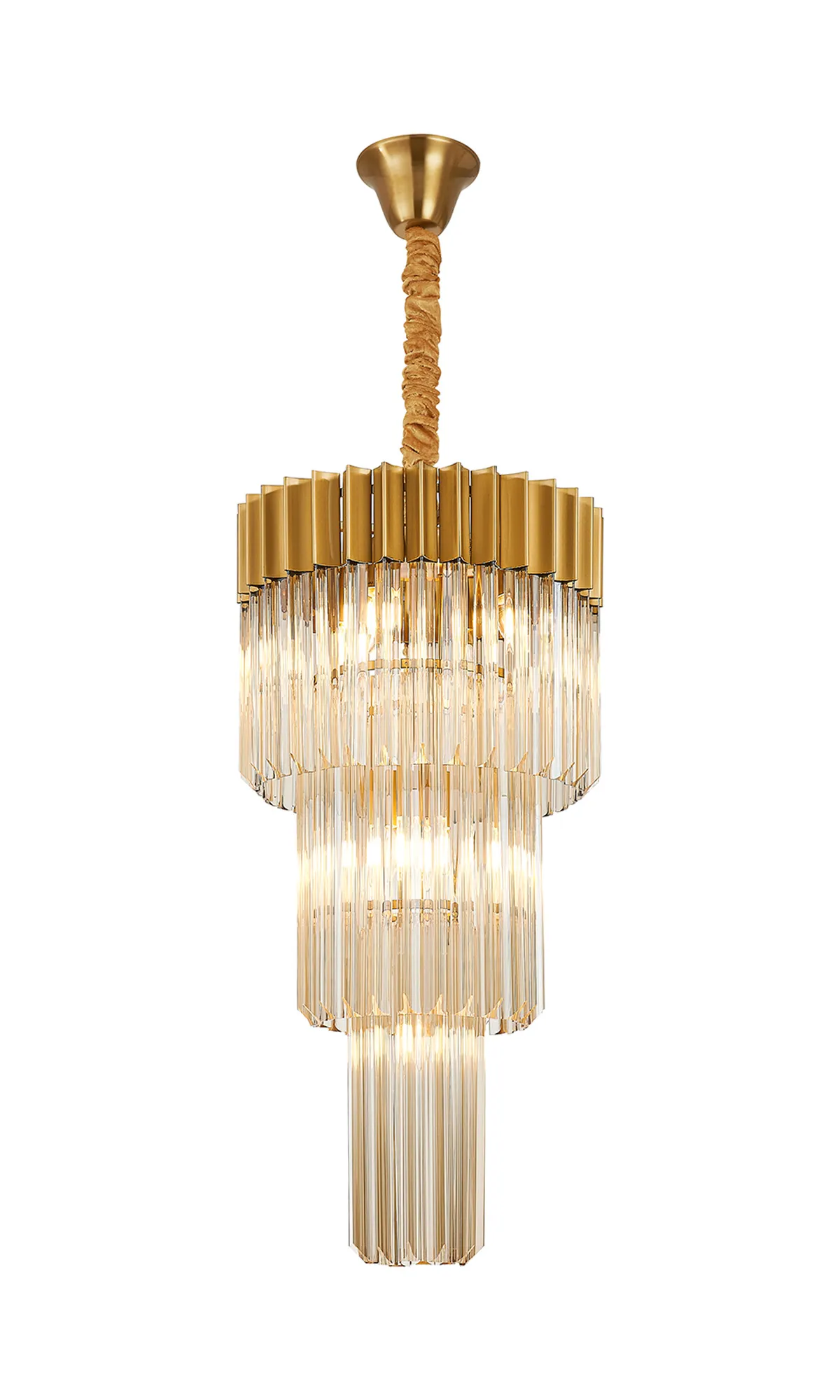 Georgia 40cm Chandelier Round 3 Tier 8 Light - Various Finishes - Image 2