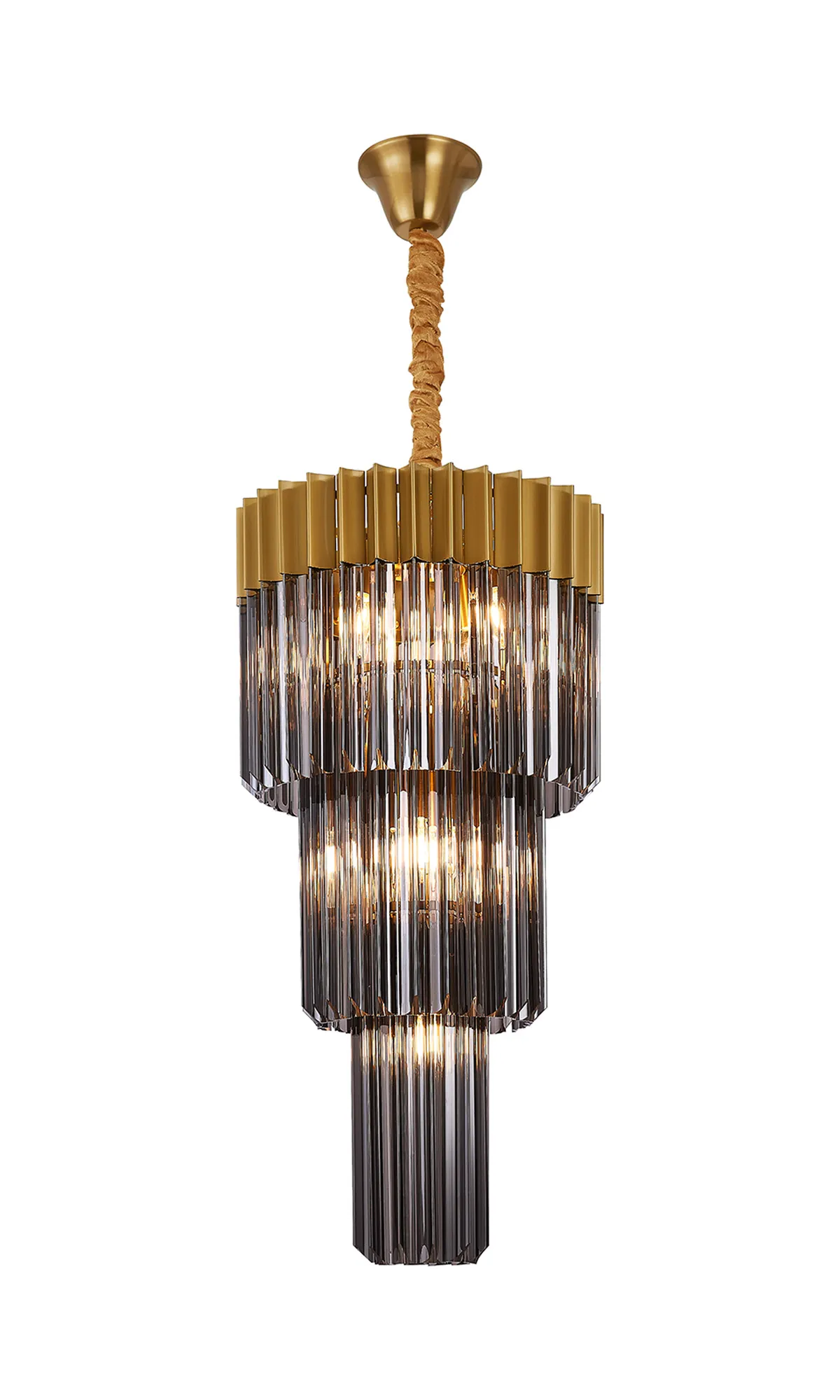 Georgia 40cm Chandelier Round 3 Tier 8 Light - Various Finishes - Image 3