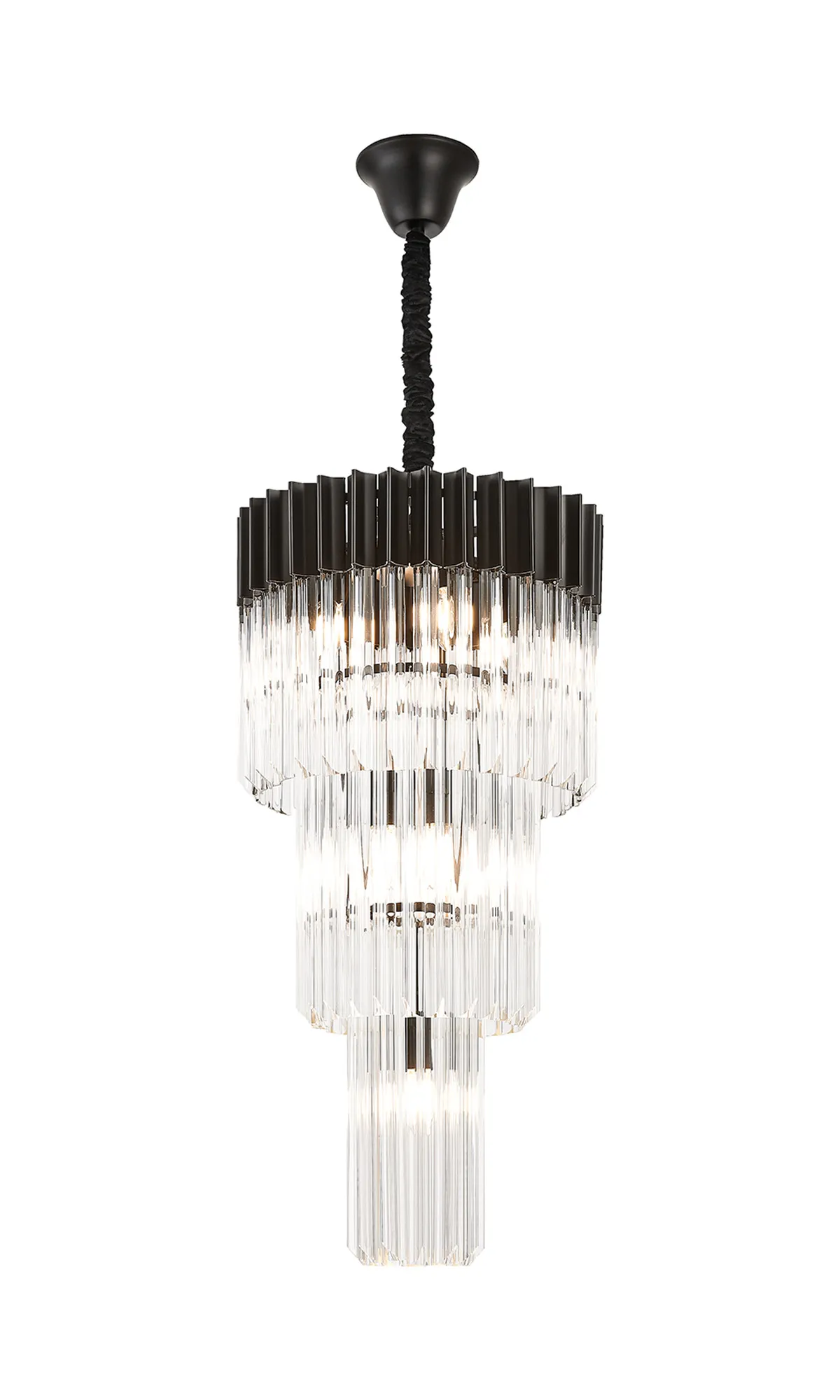 Georgia 40cm Chandelier Round 3 Tier 8 Light - Various Finishes - Image 4