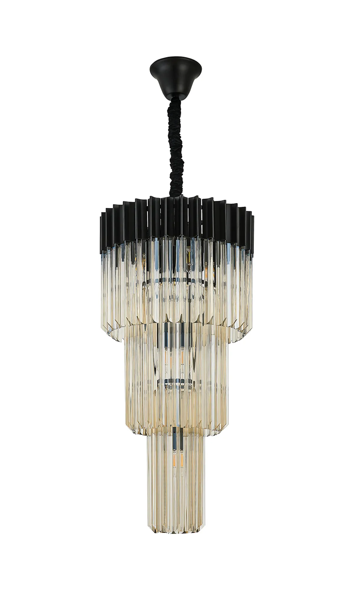 Georgia 40cm Chandelier Round 3 Tier 8 Light - Various Finishes - Image 5