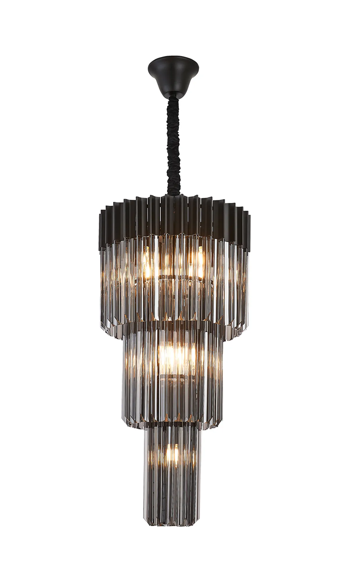 Georgia 40cm Chandelier Round 3 Tier 8 Light - Various Finishes - Image 6