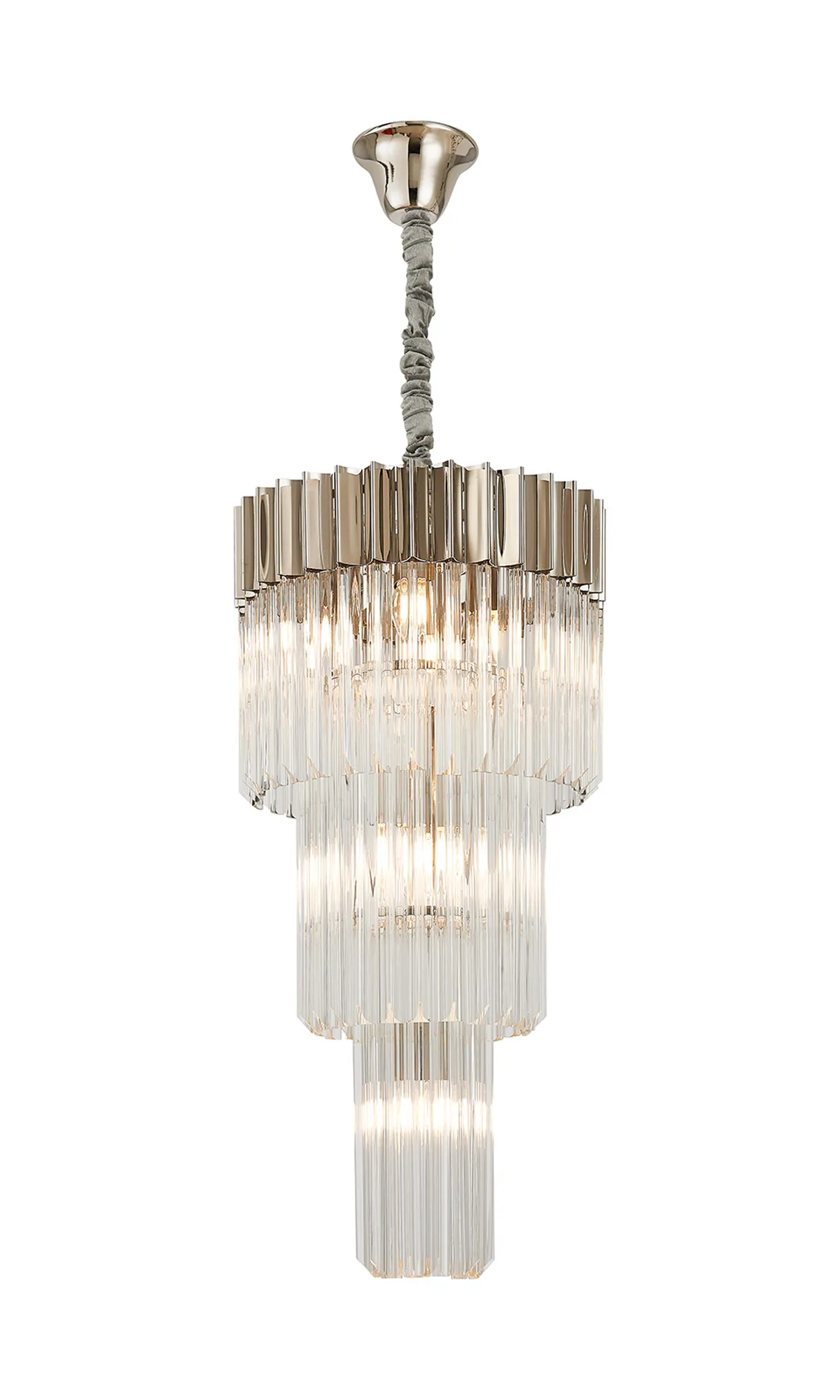 Georgia 40cm Chandelier Round 3 Tier 8 Light - Various Finishes - Image 7