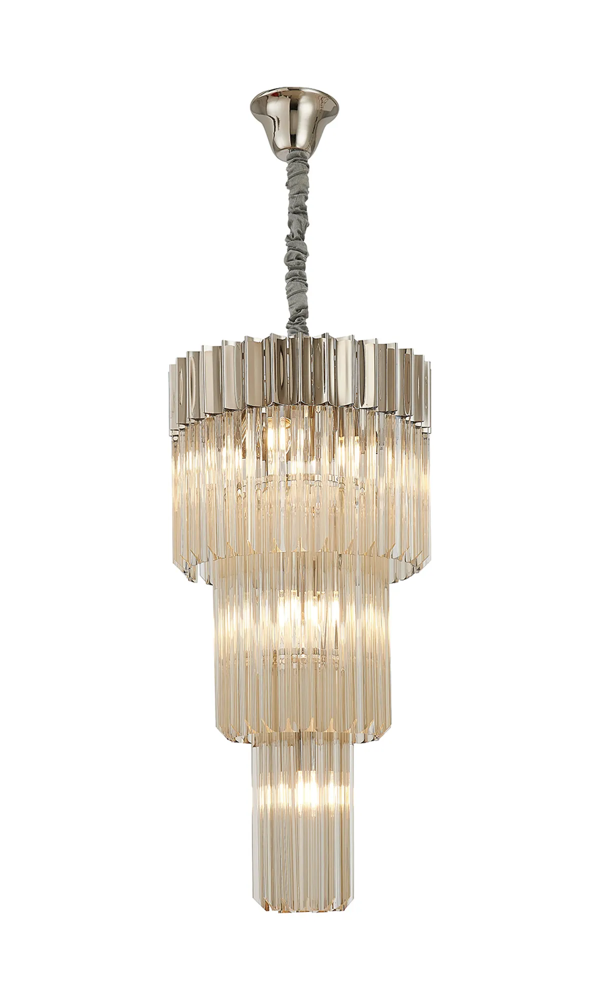Georgia 40cm Chandelier Round 3 Tier 8 Light - Various Finishes - Image 8
