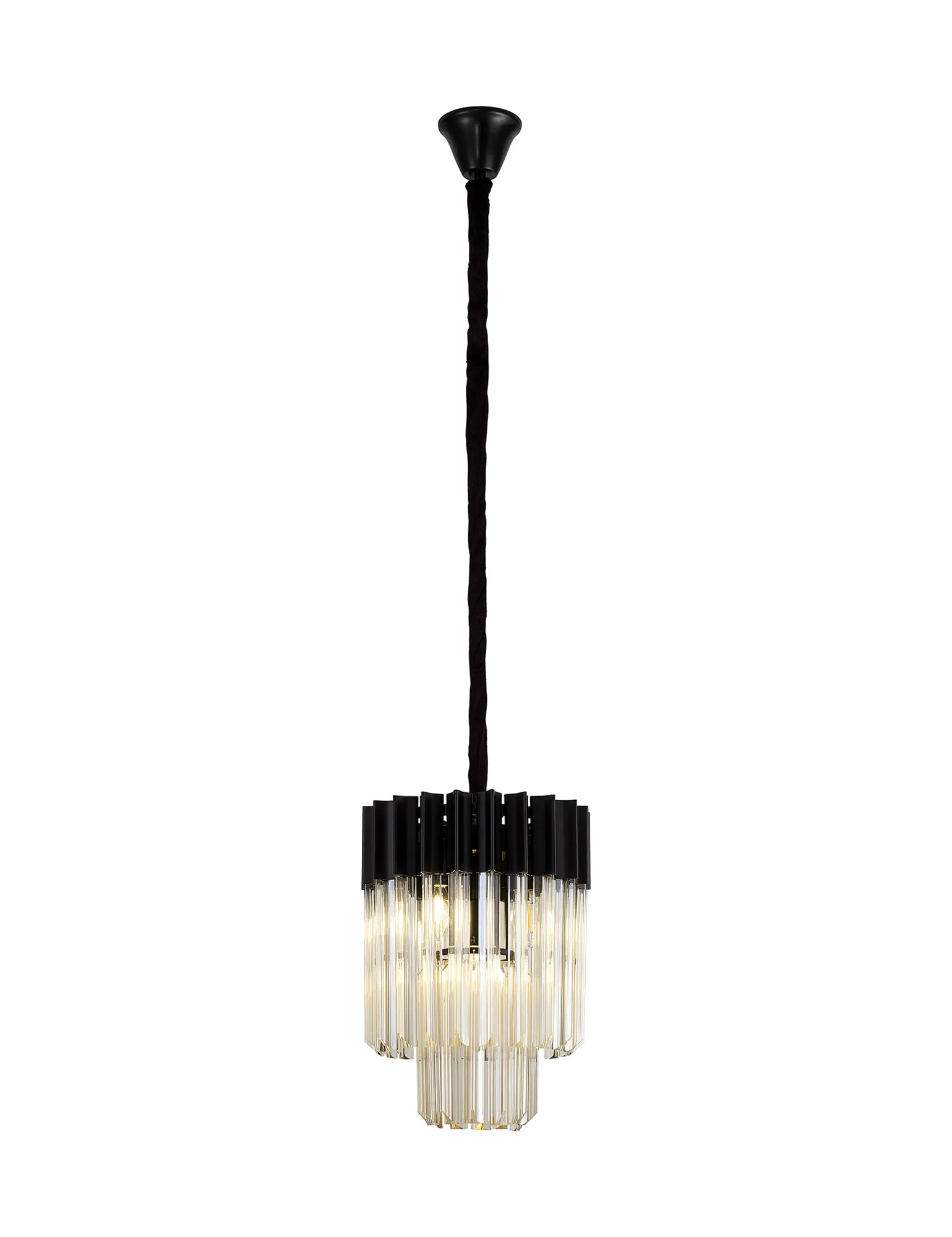 Georgia 4lt Round Pendant - Matt Black/Brass/Polished Nickel - Image 2