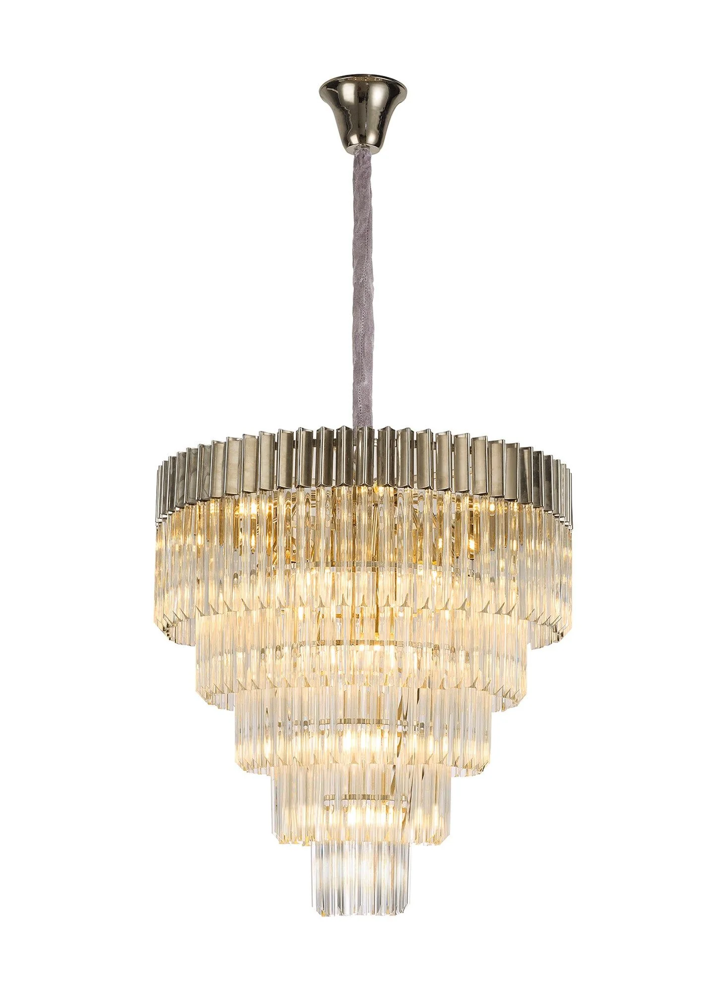 Georgia 5 Tier 19lt Pendant Chandelier, Matt Black/Brass/Polished Nickel - Image 10