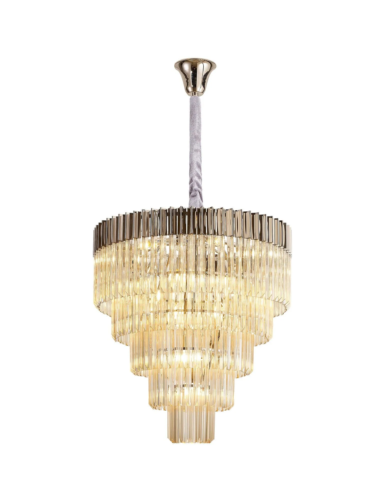 Georgia 5 Tier 19lt Pendant Chandelier, Matt Black/Brass/Polished Nickel - Image 11