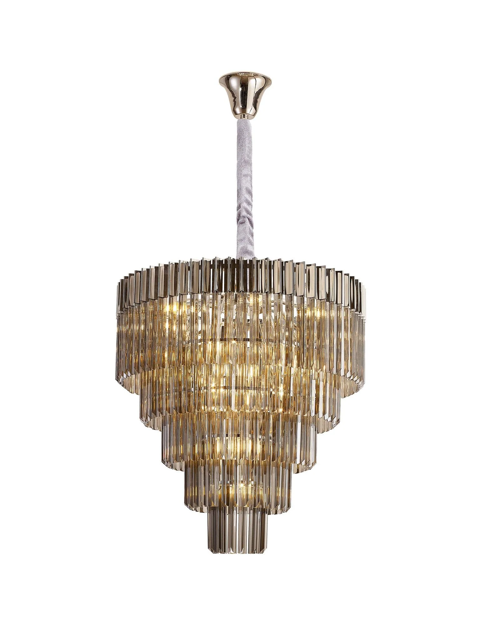 Georgia 5 Tier 19lt Pendant Chandelier, Matt Black/Brass/Polished Nickel - Image 12