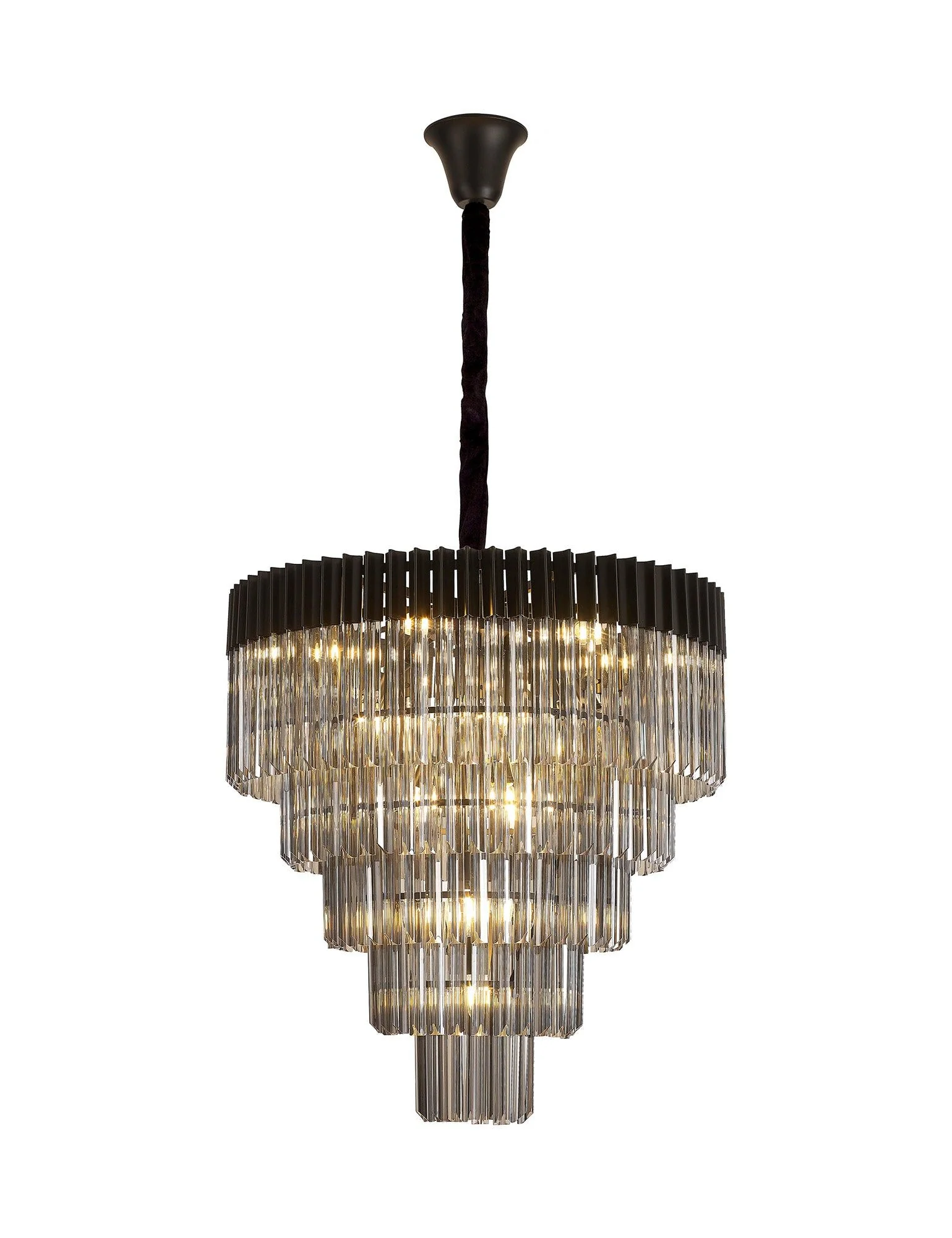 Georgia 5 Tier 19lt Pendant Chandelier, Matt Black/Brass/Polished Nickel - Image 7